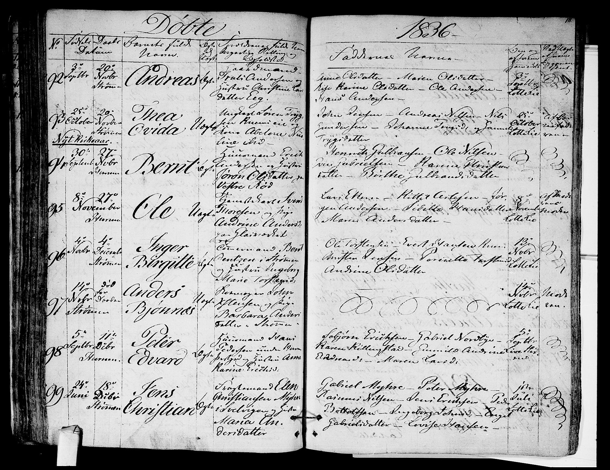 Hurum kirkebøker, AV/SAKO-A-229/F/Fa/L0010: Parish register (official) no. 10, 1827-1846, p. 111