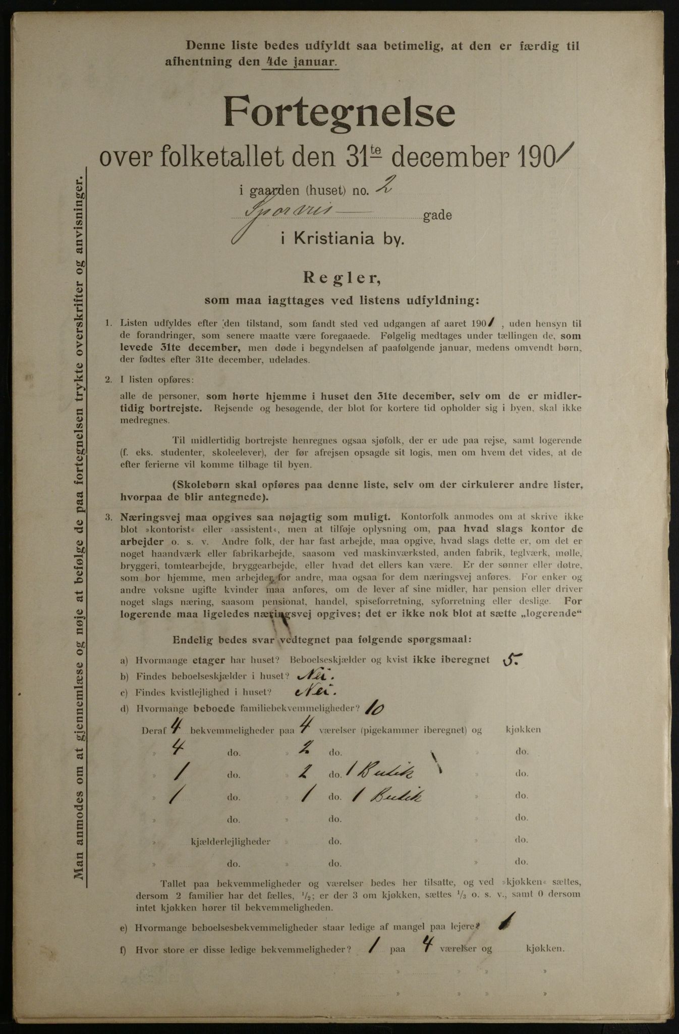 OBA, Municipal Census 1901 for Kristiania, 1901, p. 15411