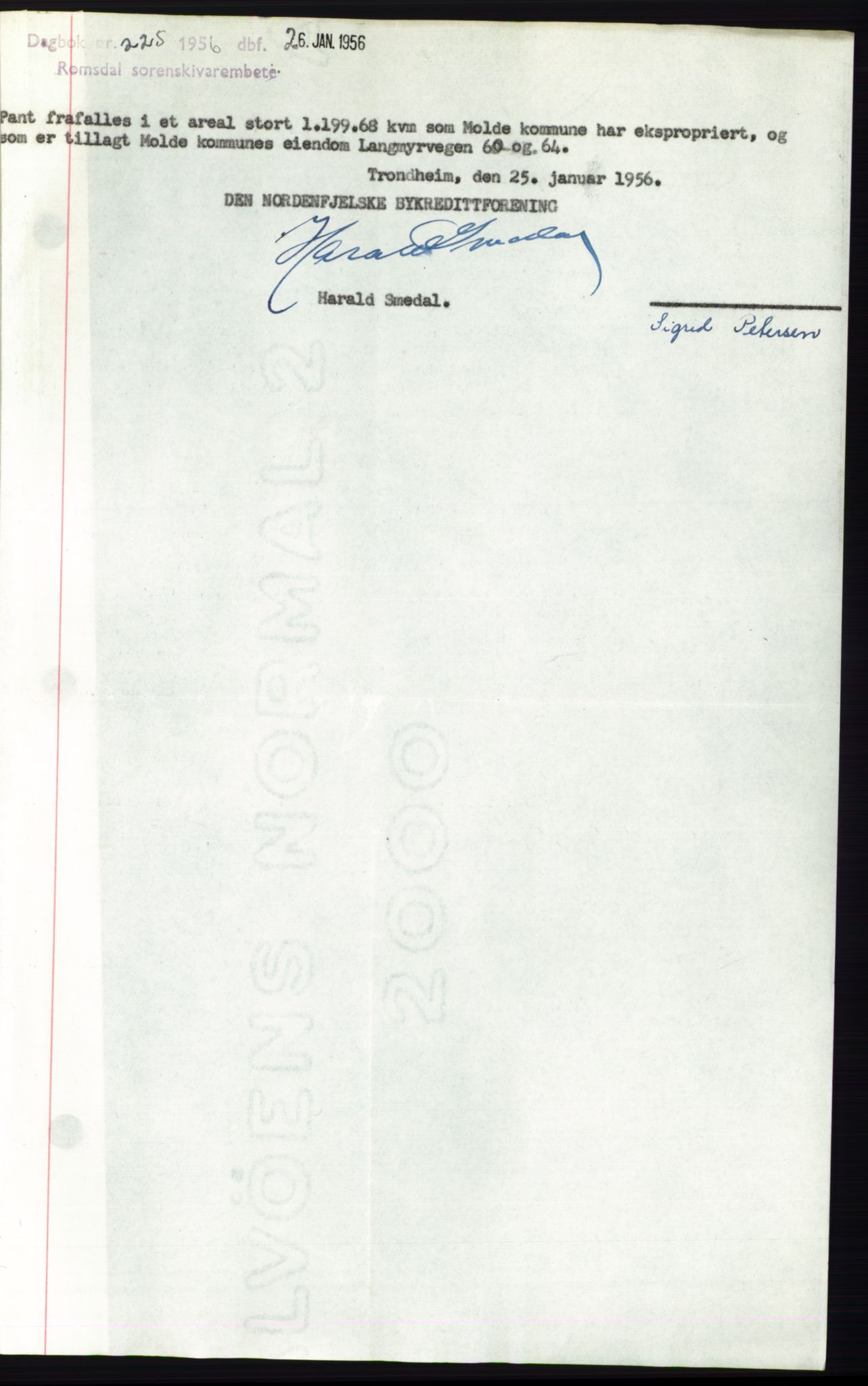 Romsdal sorenskriveri, AV/SAT-A-4149/1/2/2C: Mortgage book no. B5, 1949-1950, Diary no: : 225/1956