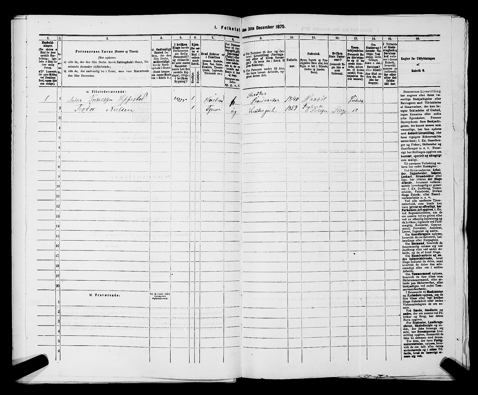 RA, 1875 census for 0103B Fredrikstad/Fredrikstad, 1875, p. 1324