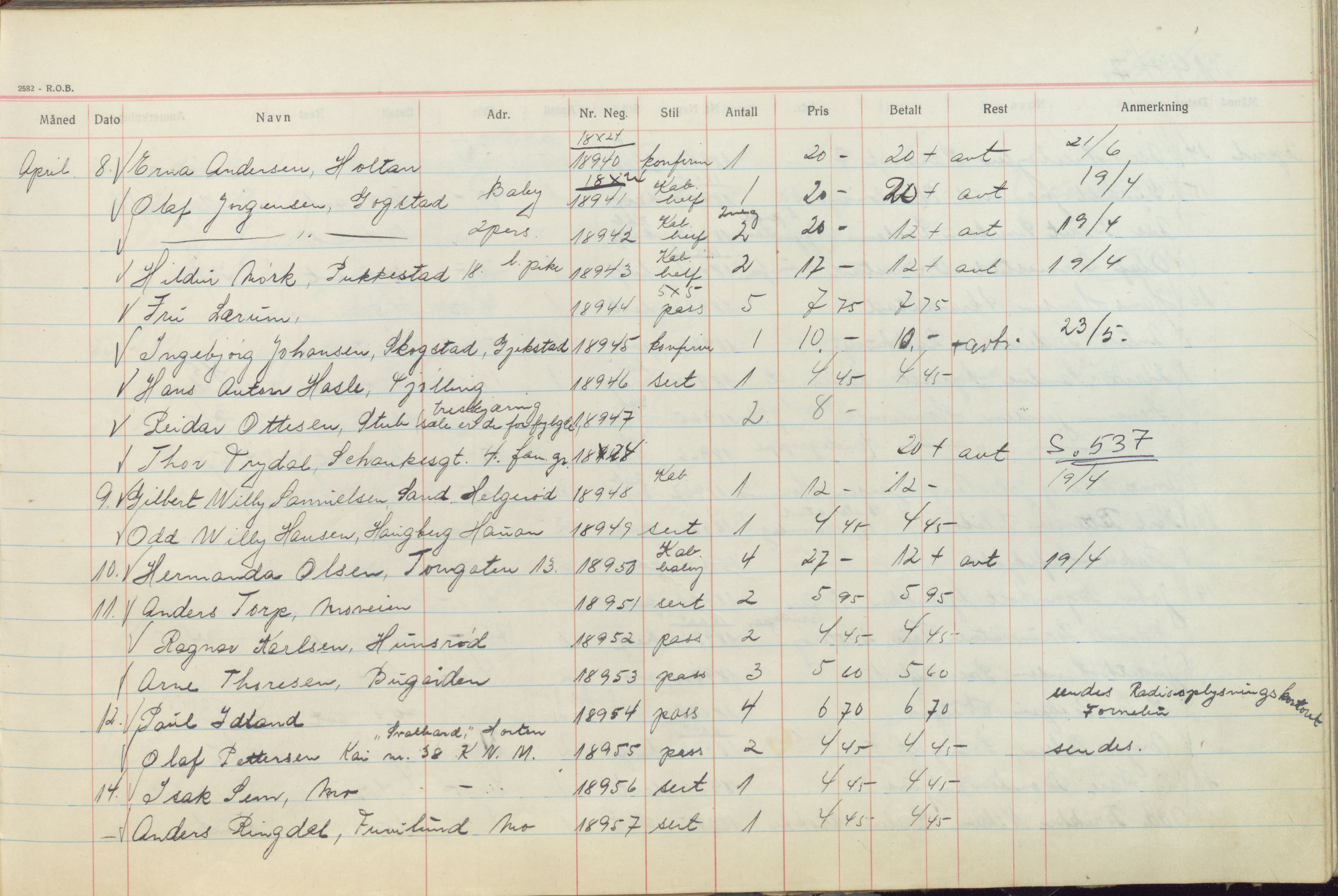 Pa 1494 - Jørgensen, Antonius. Fotograf, VEMU/A-2760/F/Fb, 1927-1984, p. 1148
