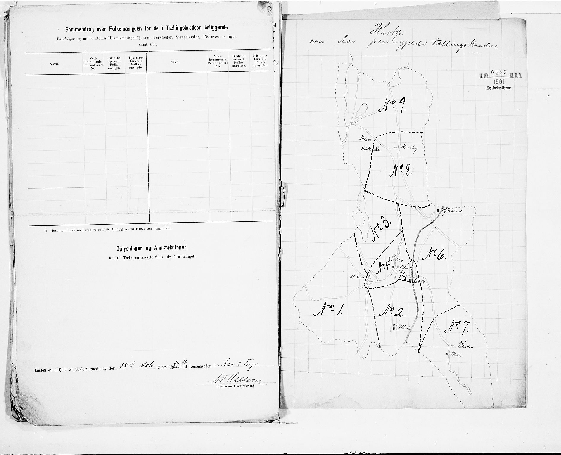 SAO, 1900 census for Ås, 1900, p. 22