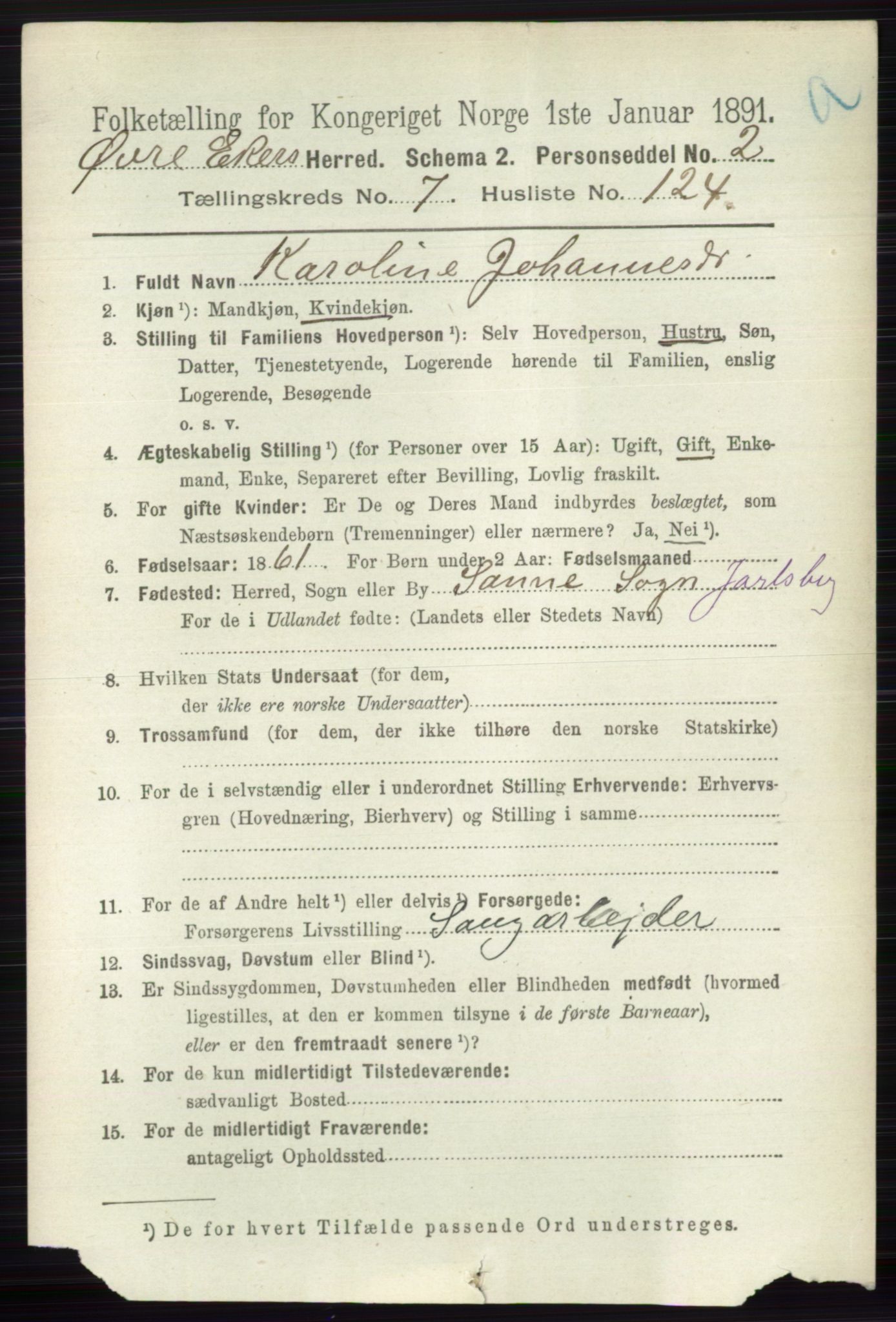 RA, 1891 census for 0624 Øvre Eiker, 1891, p. 3160