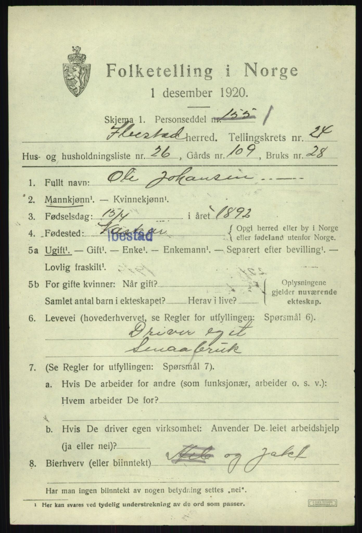 SATØ, 1920 census for Ibestad, 1920, p. 13227