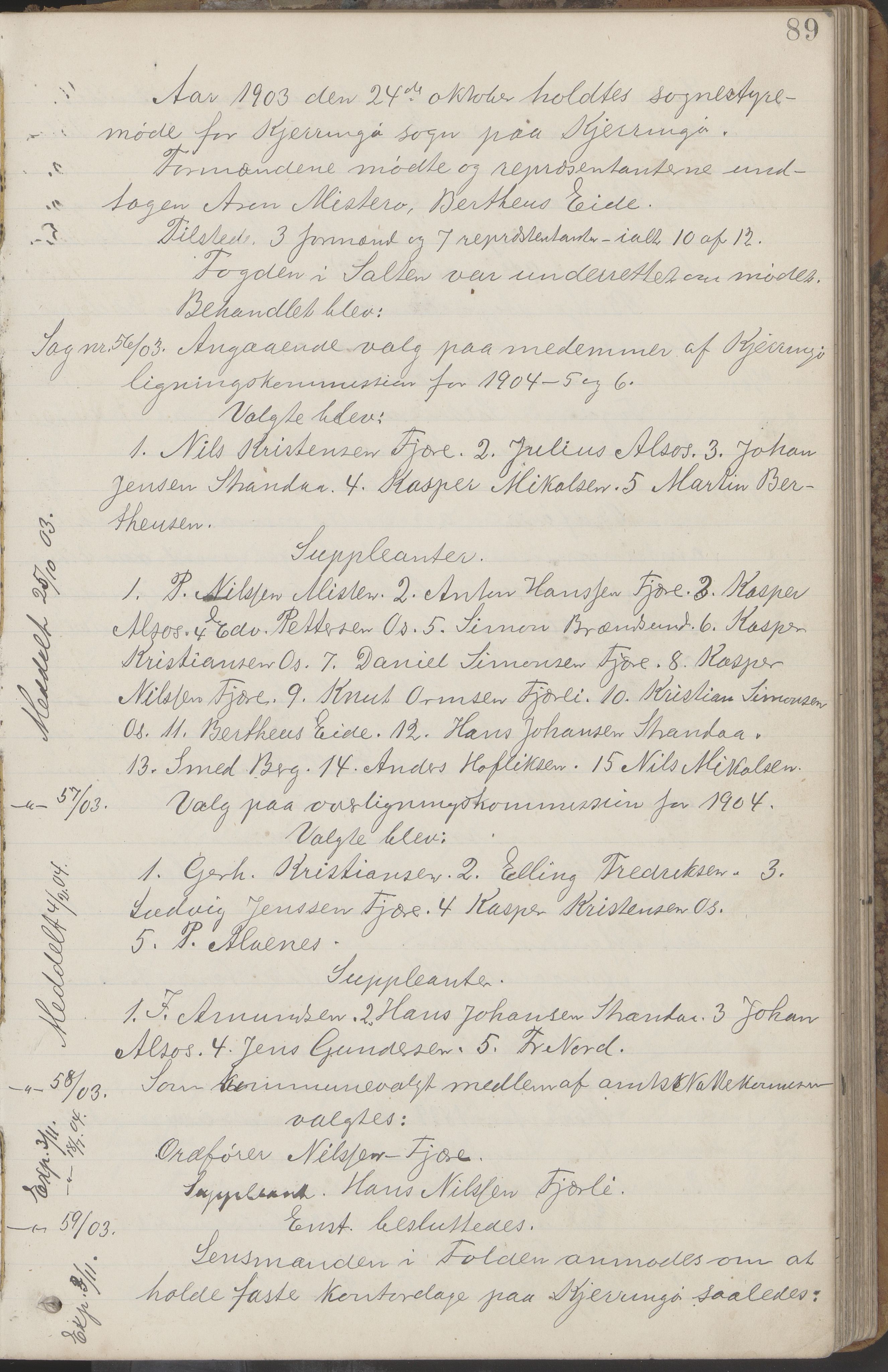 Kjerringøy kommune. Formannskapet, AIN/K-18441.150/A/Aa/L0002: Forhandlingsprotokoll Norfolden- Kjerringø formanskap, 1900-1911