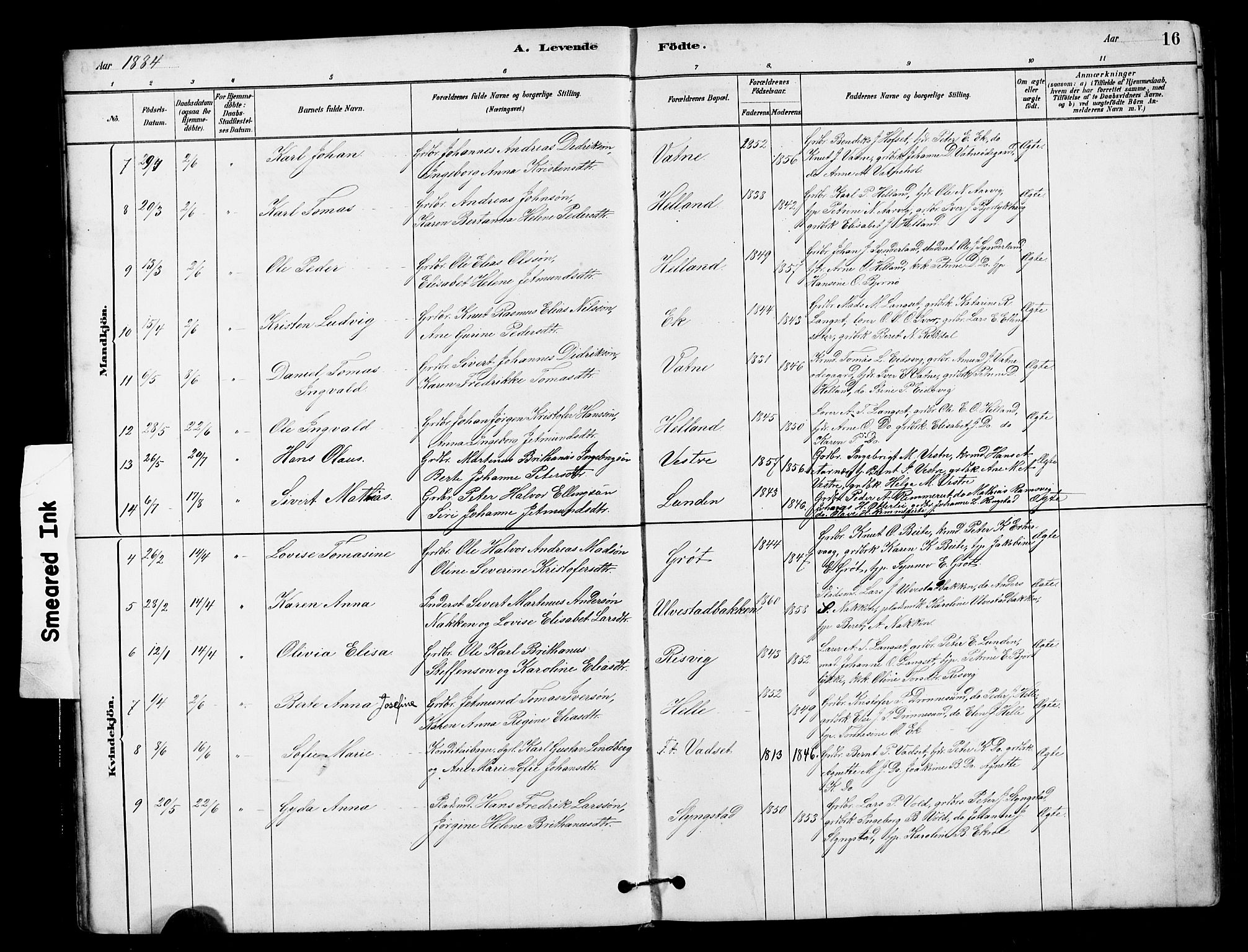 Ministerialprotokoller, klokkerbøker og fødselsregistre - Møre og Romsdal, AV/SAT-A-1454/525/L0376: Parish register (copy) no. 525C02, 1880-1902, p. 16