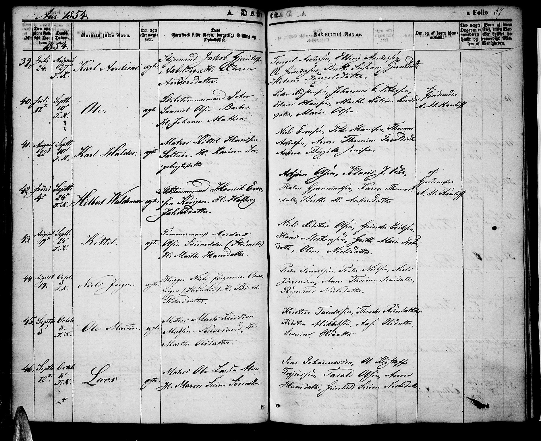 Tromøy sokneprestkontor, AV/SAK-1111-0041/F/Fa/L0005: Parish register (official) no. A 5, 1847-1856, p. 57