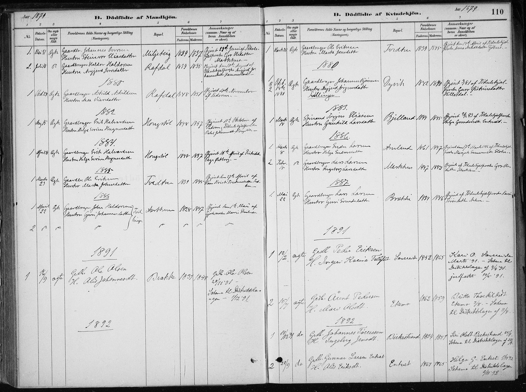 Skånevik sokneprestembete, SAB/A-77801/H/Haa: Parish register (official) no. E  1, 1879-1901, p. 110