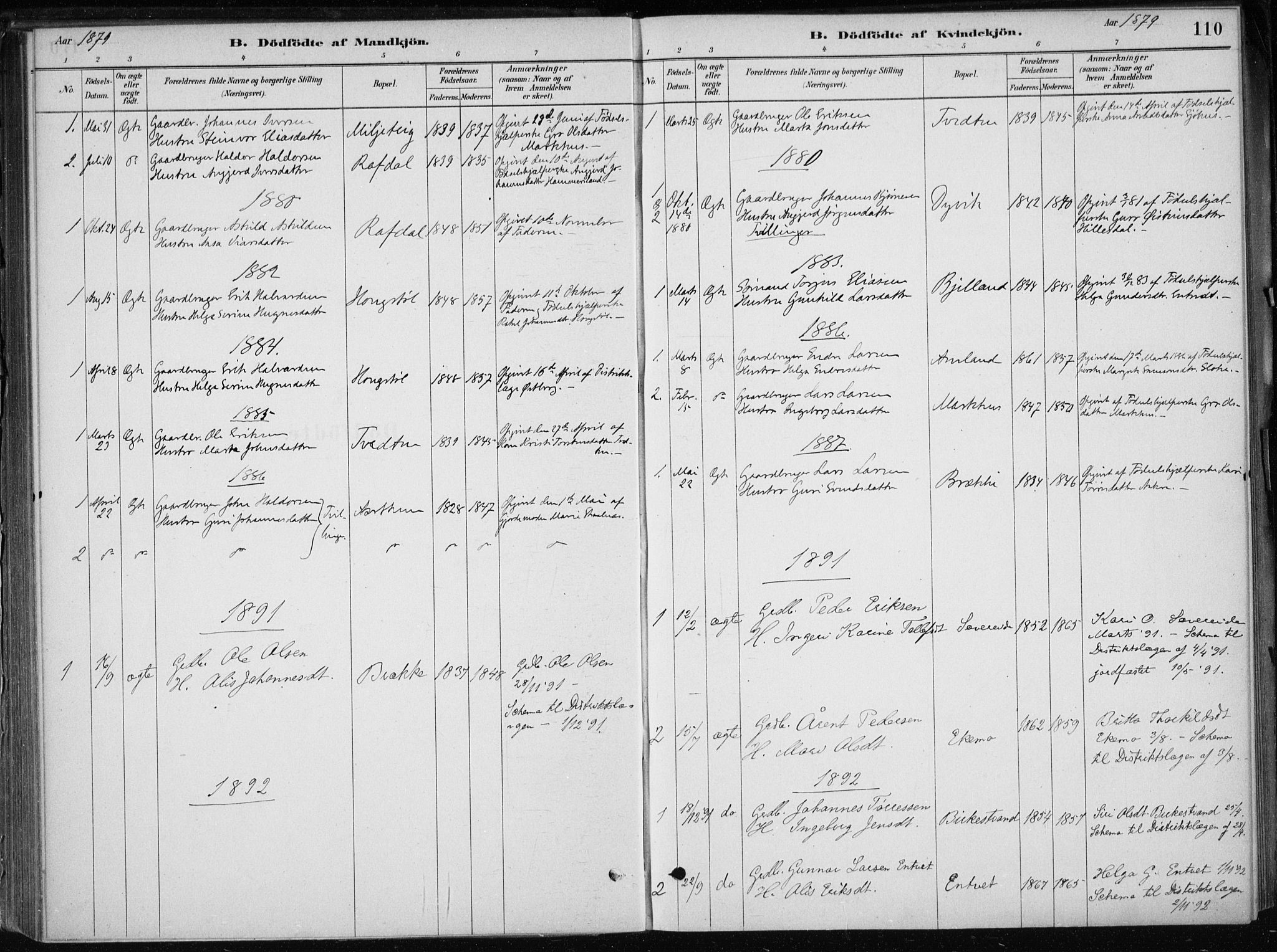 Skånevik sokneprestembete, AV/SAB-A-77801/H/Haa: Parish register (official) no. E  1, 1879-1901, p. 110