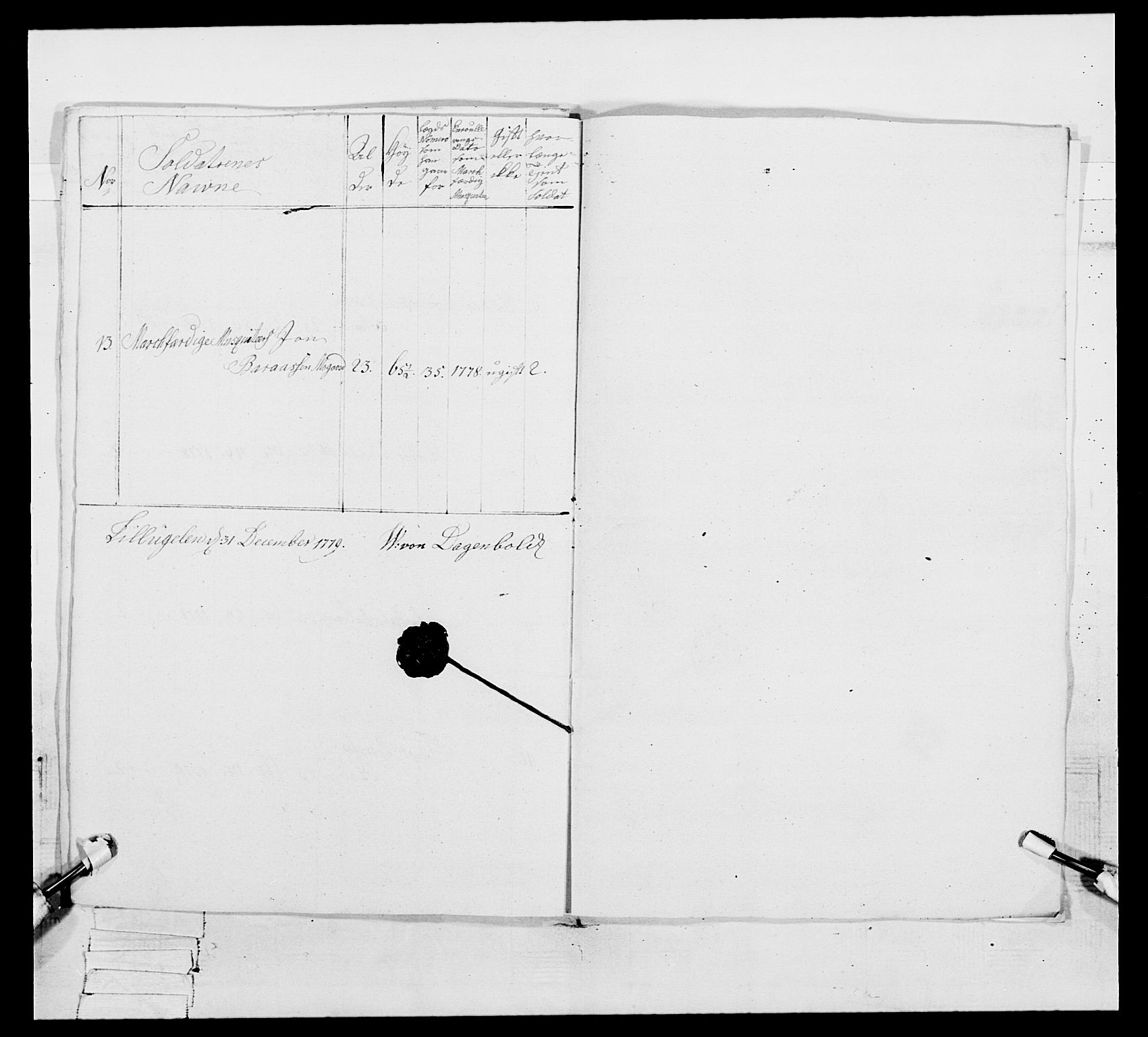 Generalitets- og kommissariatskollegiet, Det kongelige norske kommissariatskollegium, AV/RA-EA-5420/E/Eh/L0086: 3. Trondheimske nasjonale infanteriregiment, 1776-1779, p. 320