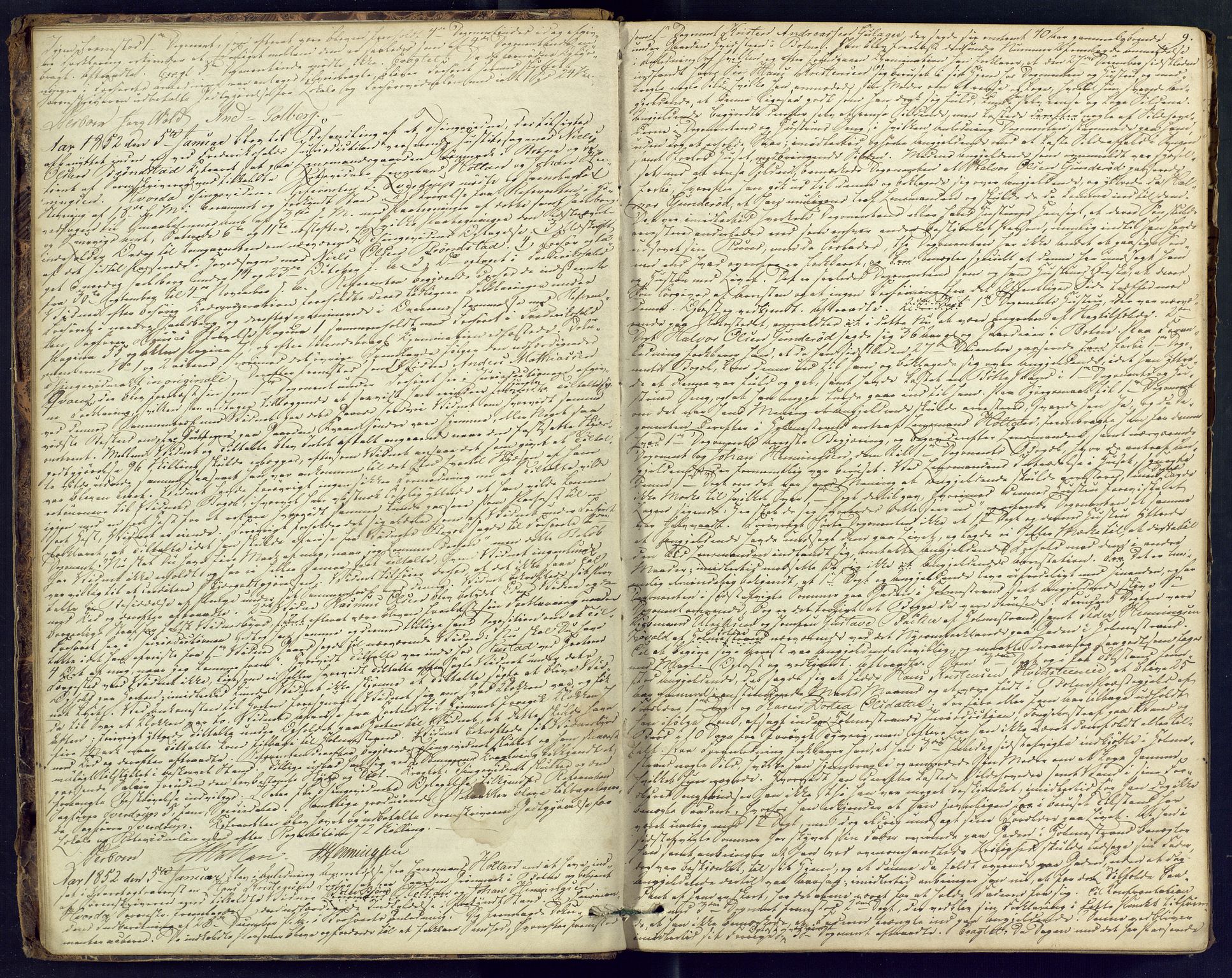 Nordre Jarlsberg sorenskriveri, AV/SAKO-A-80/F/Fb/Fba/L0011: Ekstrarettsprotokoll, 1851-1855, p. 9