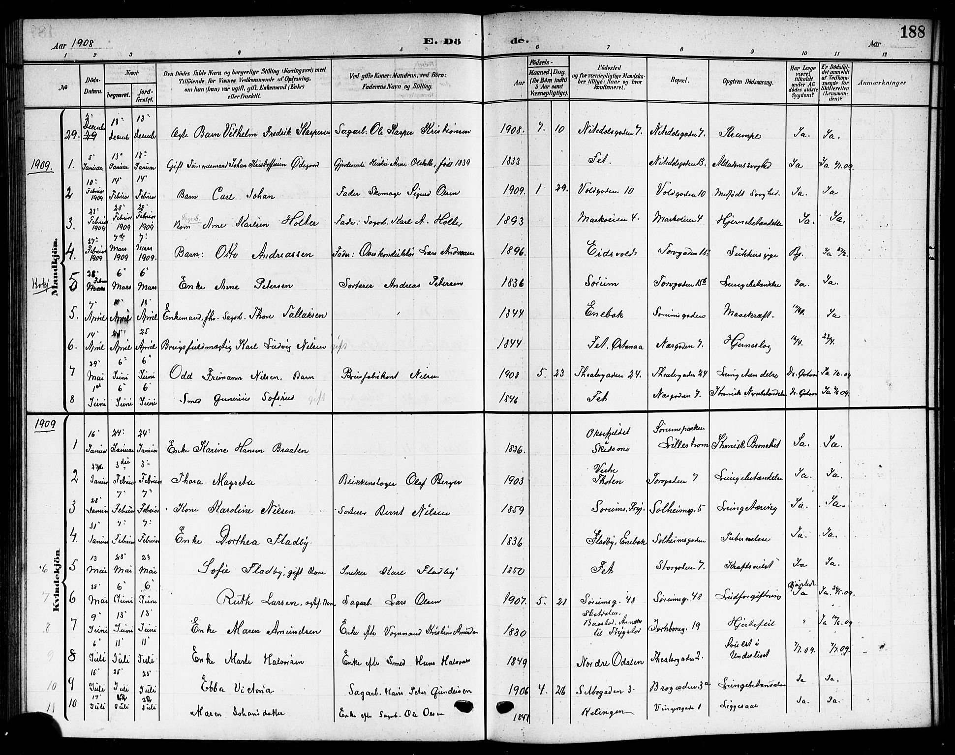 Skedsmo prestekontor Kirkebøker, AV/SAO-A-10033a/G/Gc/L0001: Parish register (copy) no. III 1, 1908-1916, p. 188