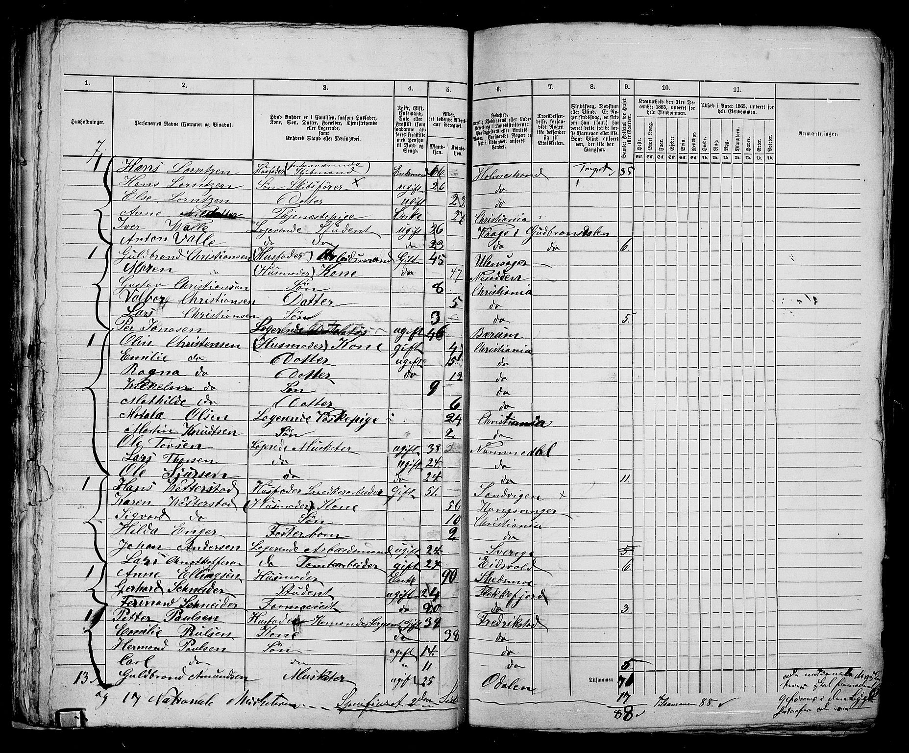 RA, 1865 census for Kristiania, 1865, p. 1675