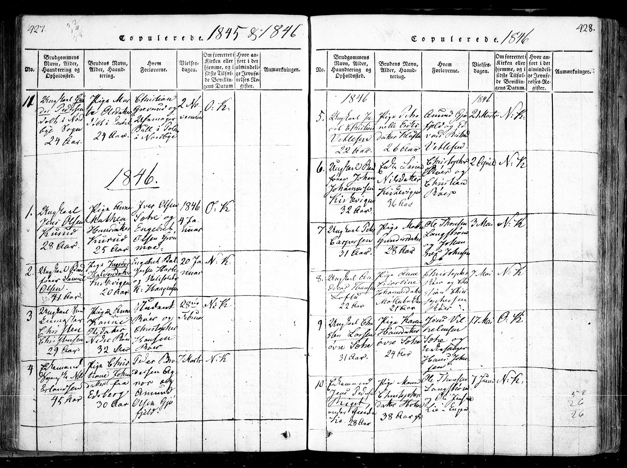 Nesodden prestekontor Kirkebøker, SAO/A-10013/F/Fa/L0006: Parish register (official) no. I 6, 1814-1847, p. 427-428