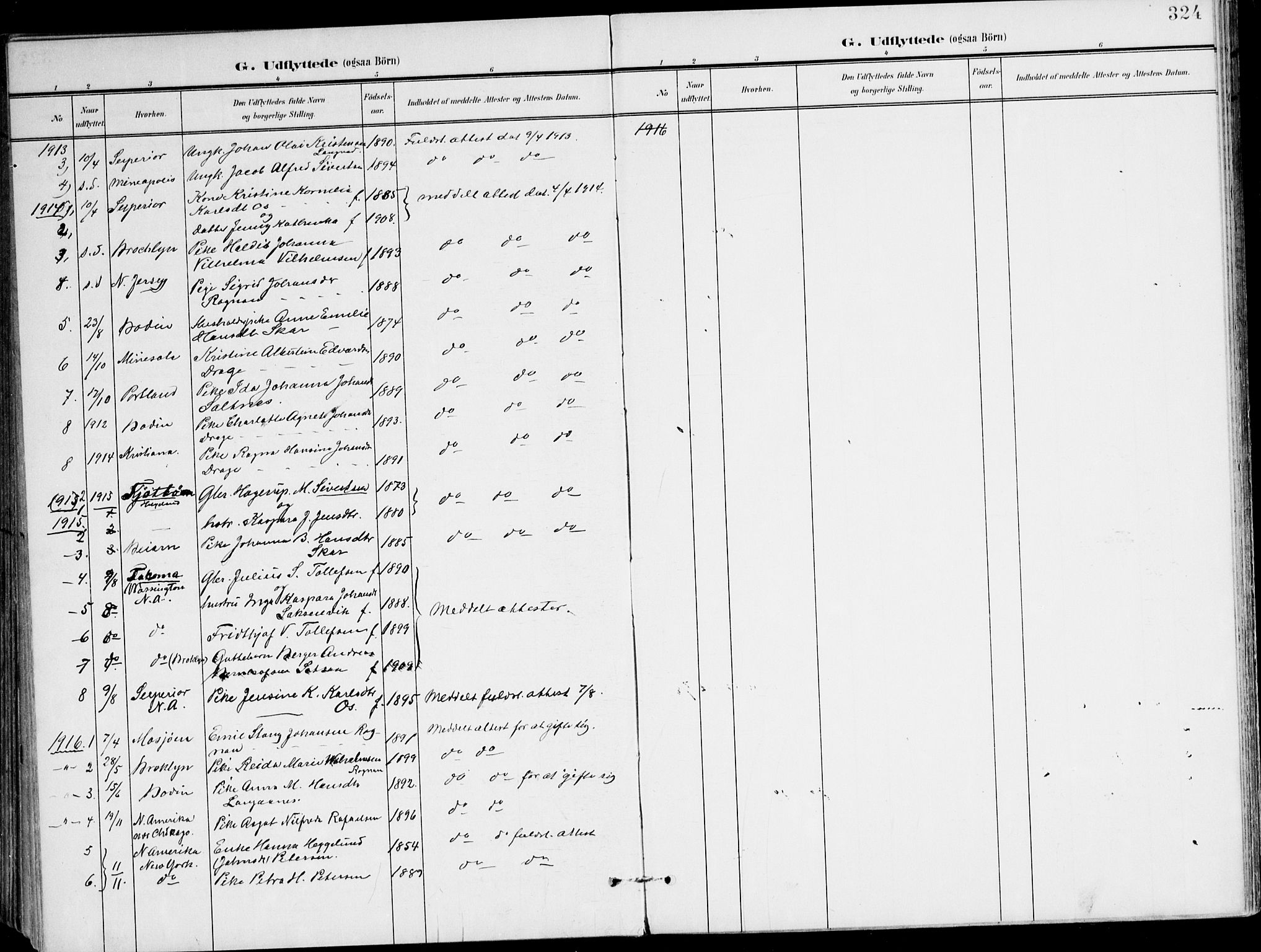Ministerialprotokoller, klokkerbøker og fødselsregistre - Nordland, SAT/A-1459/847/L0672: Parish register (official) no. 847A12, 1902-1919, p. 324