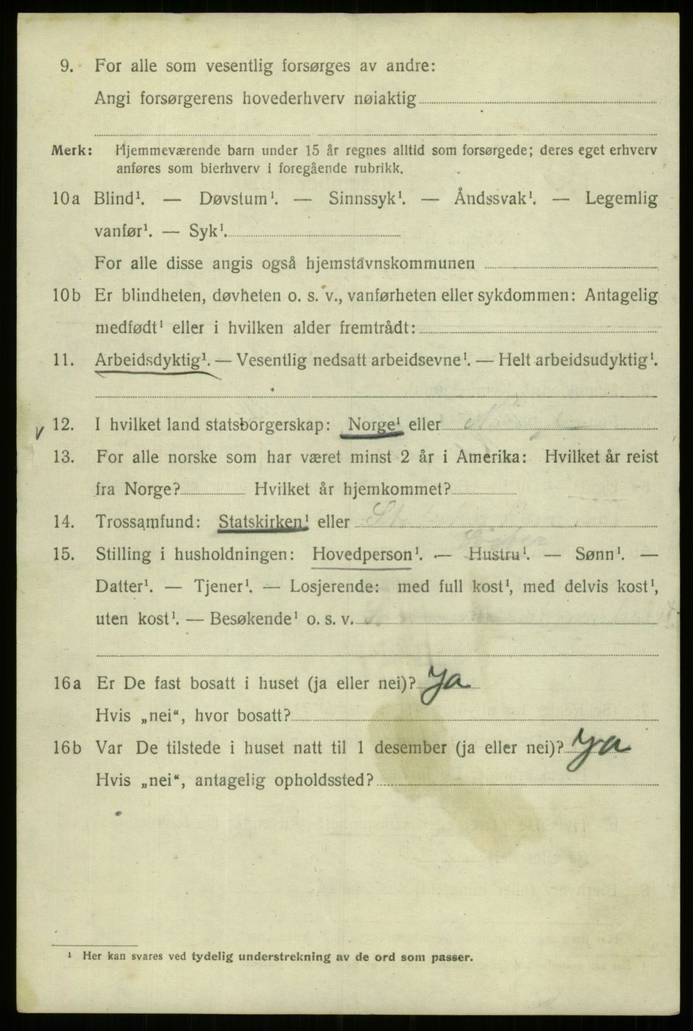 SAB, 1920 census for Bergen, 1920, p. 135152