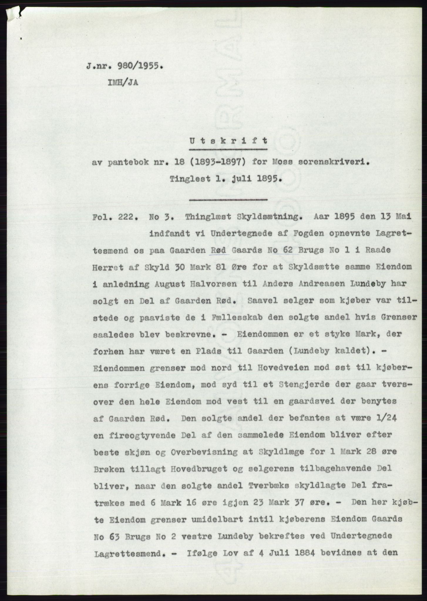Statsarkivet i Oslo, SAO/A-10621/Z/Zd/L0003: Avskrifter, j.nr 714-1202/1955, 1955, p. 193