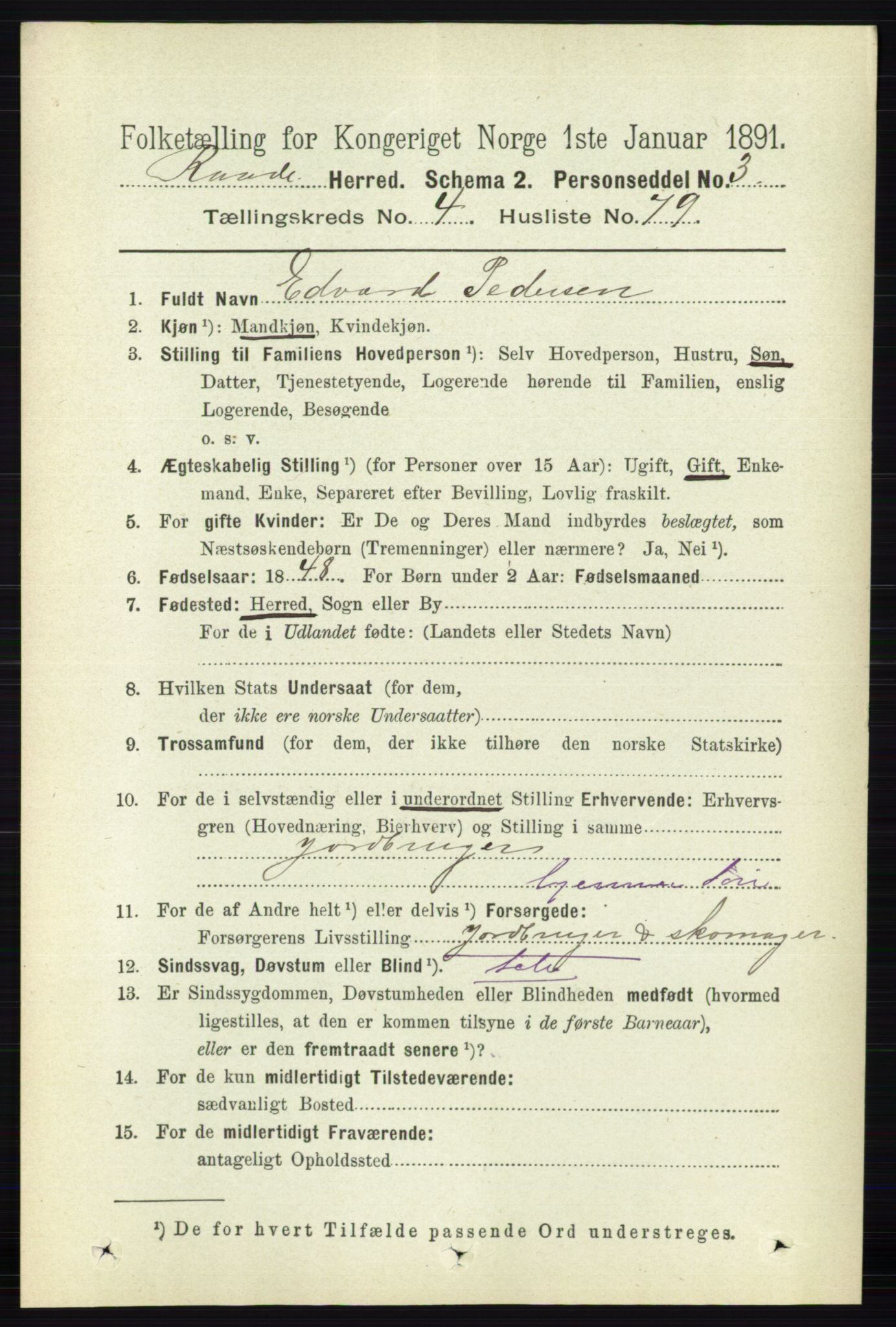 RA, 1891 census for 0135 Råde, 1891, p. 2335