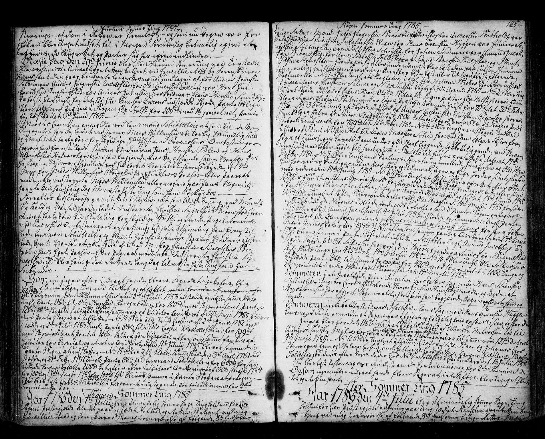 Lier, Røyken og Hurum sorenskriveri, AV/SAKO-A-89/F/Fa/L0058: Tingbok, 1782-1788, p. 165