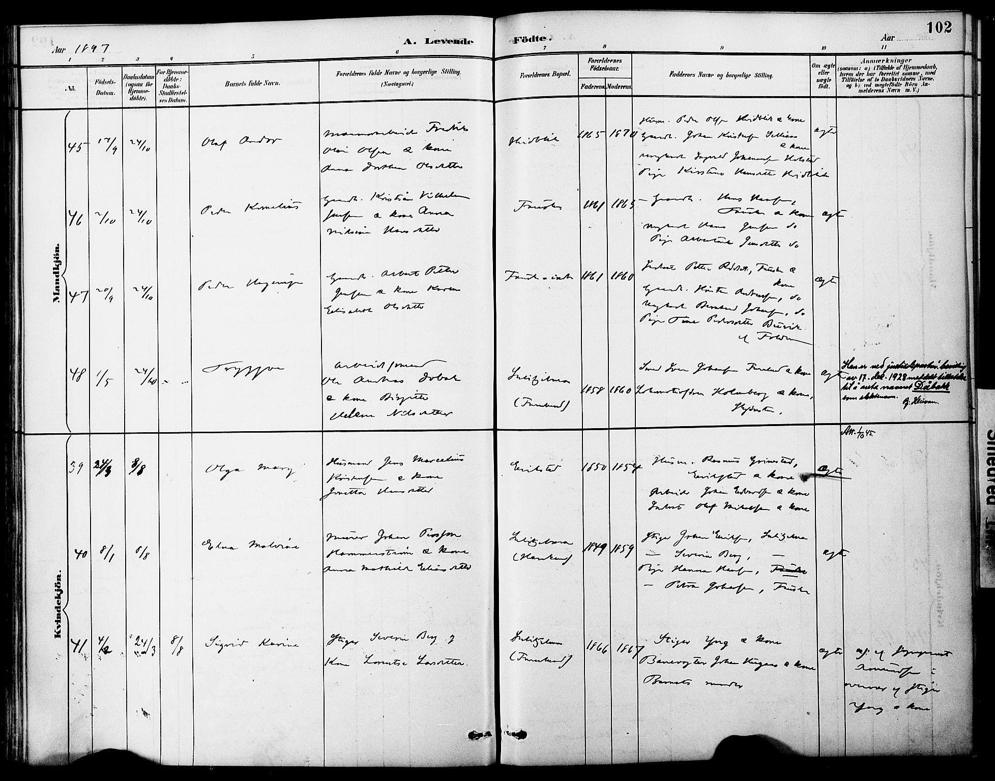 Ministerialprotokoller, klokkerbøker og fødselsregistre - Nordland, AV/SAT-A-1459/849/L0690: Parish register (official) no. 849A02, 1890-1897, p. 102