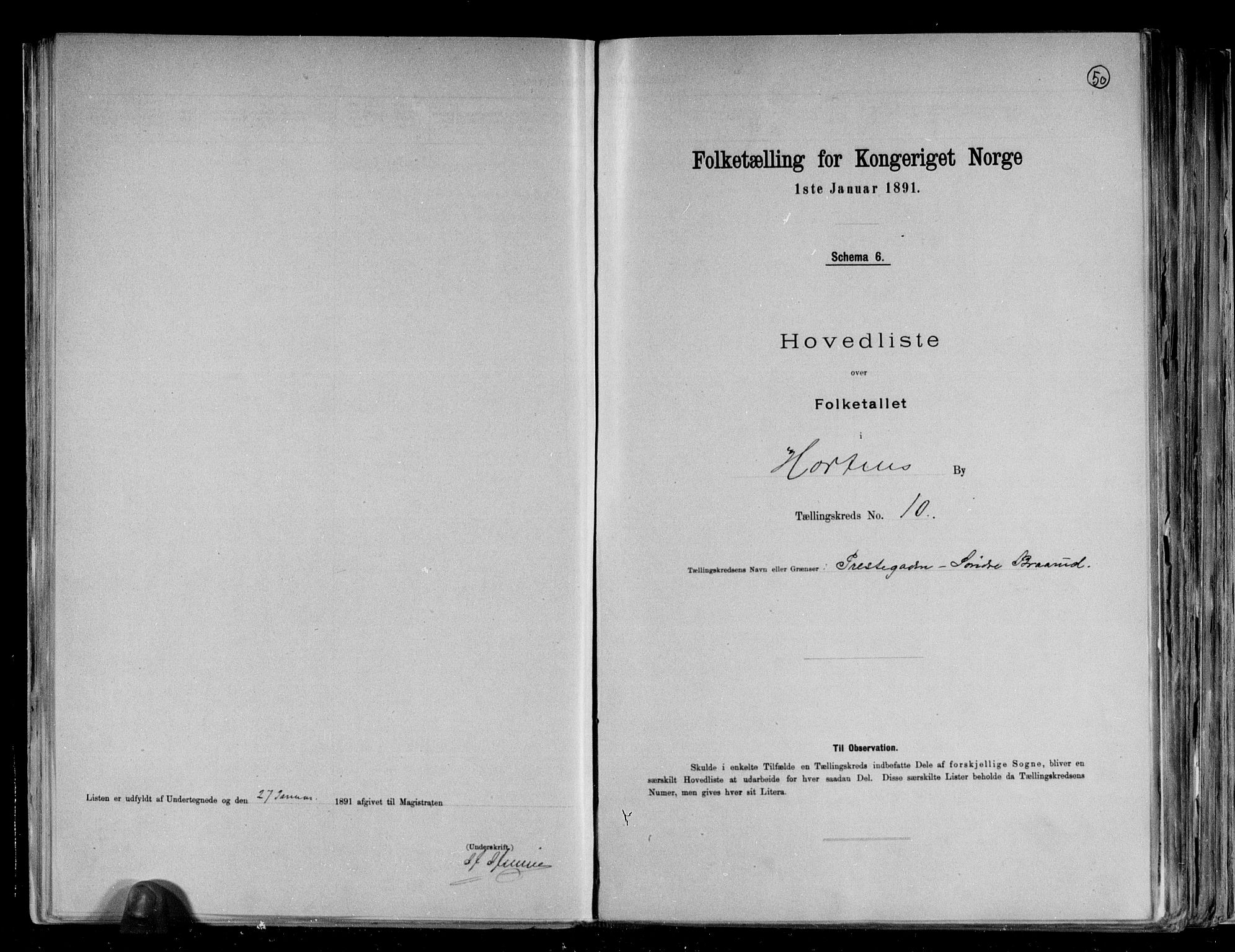RA, 1891 census for 0703 Horten, 1891, p. 22