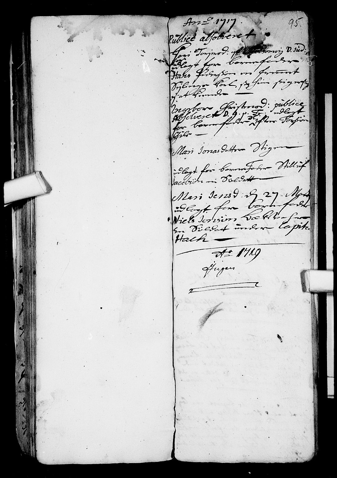 Stokke kirkebøker, SAKO/A-320/F/Fa/L0001: Parish register (official) no. I 1, 1717-1733, p. 95