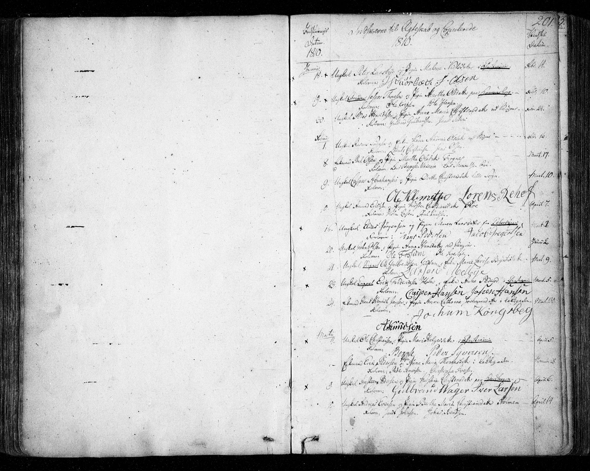 Aker prestekontor kirkebøker, SAO/A-10861/F/L0011: Parish register (official) no. 11, 1810-1819, p. 201