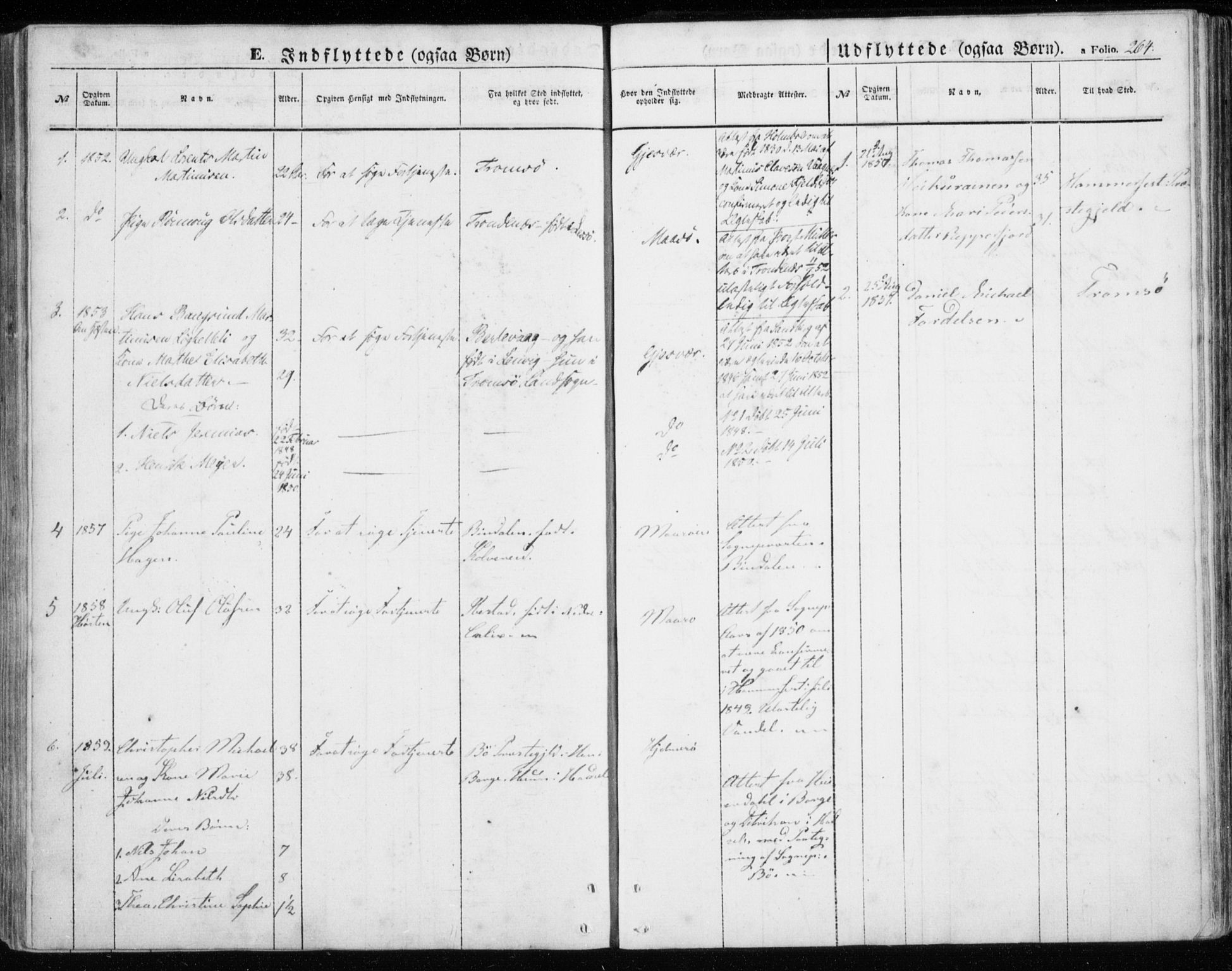 Måsøy sokneprestkontor, SATØ/S-1348/H/Ha/L0002kirke: Parish register (official) no. 2, 1852-1865, p. 264