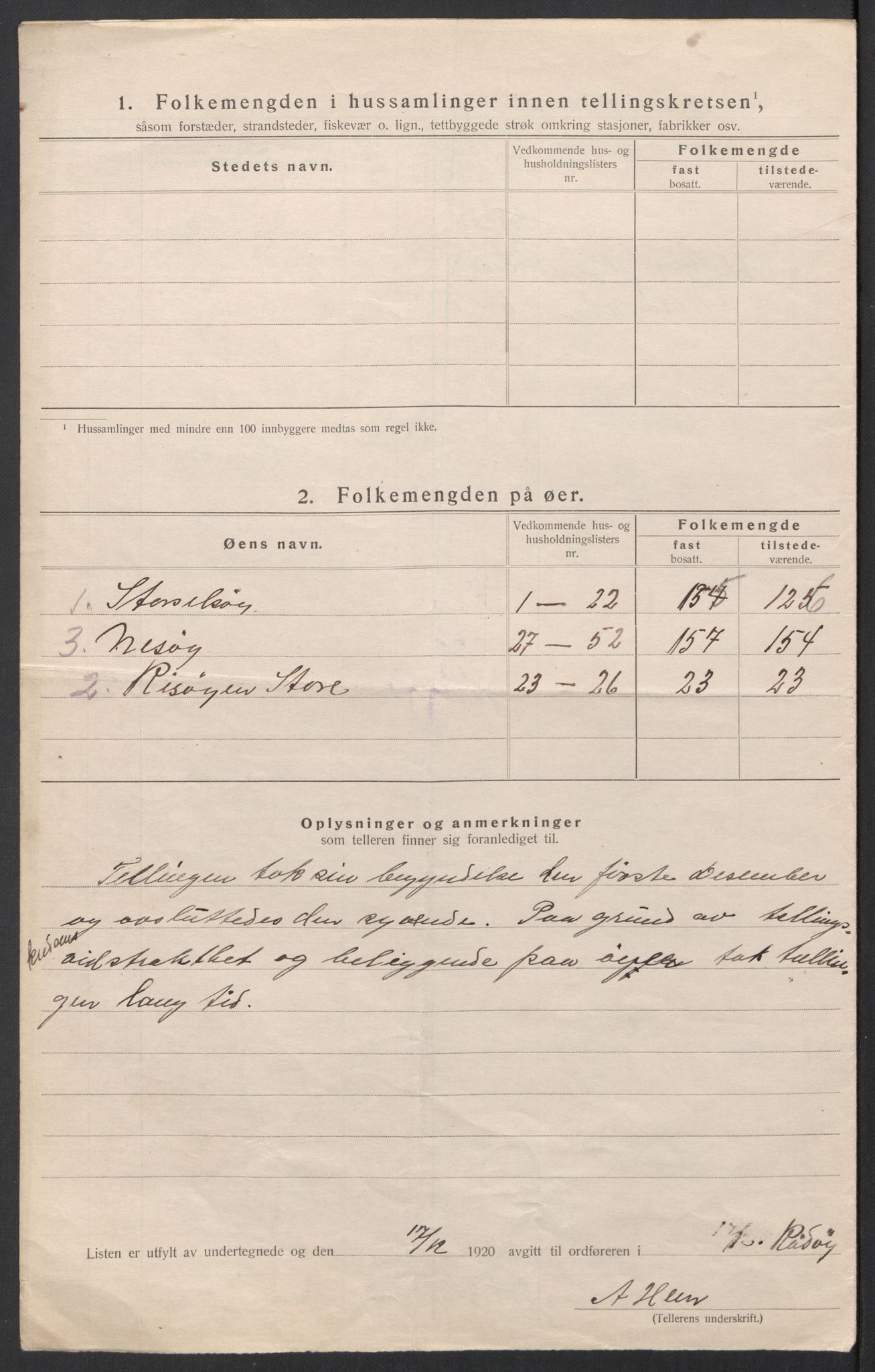 SAT, 1920 census for Rødøy, 1920, p. 8