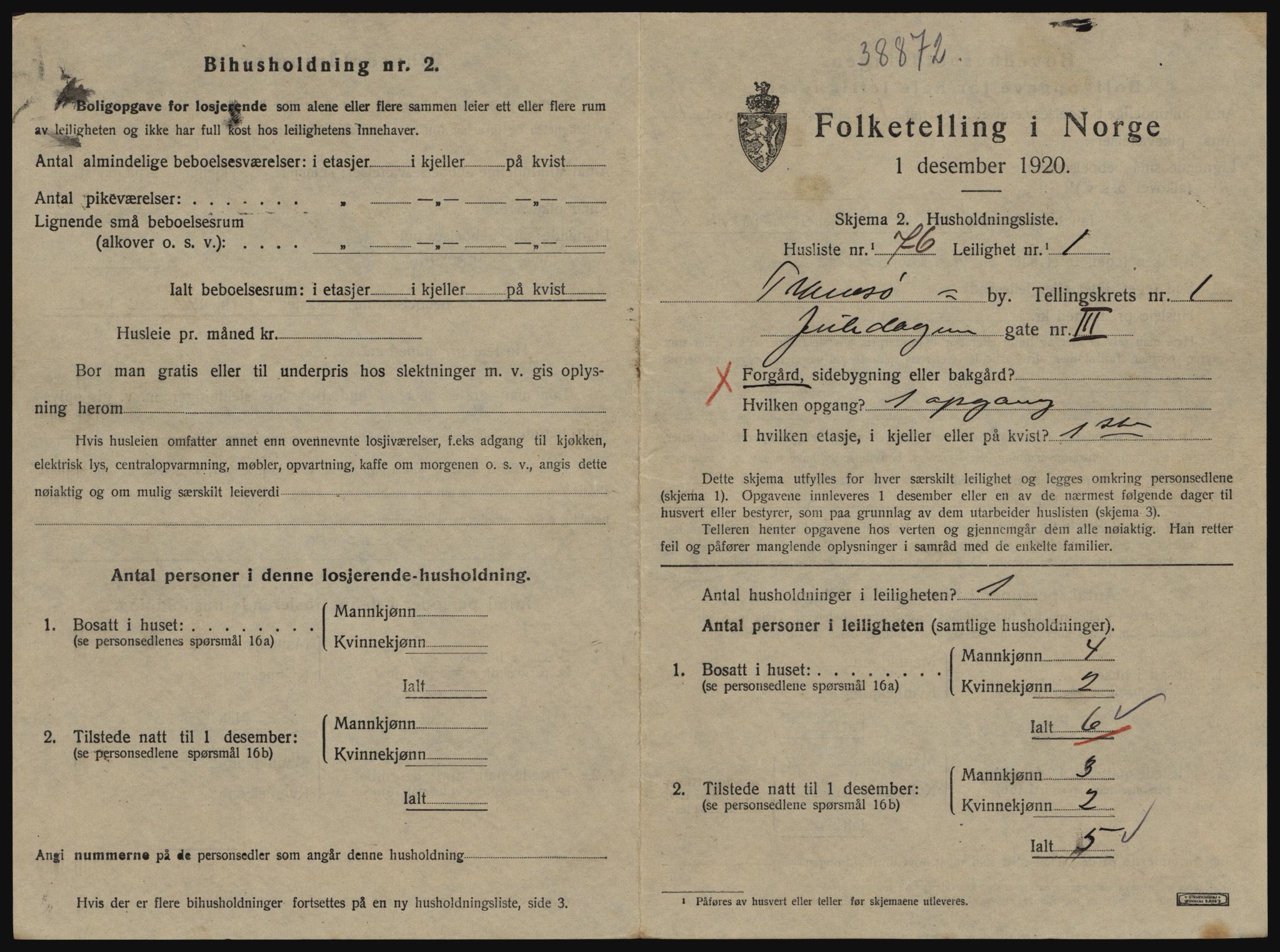 SATØ, 1920 census for Tromsø, 1920, p. 2689