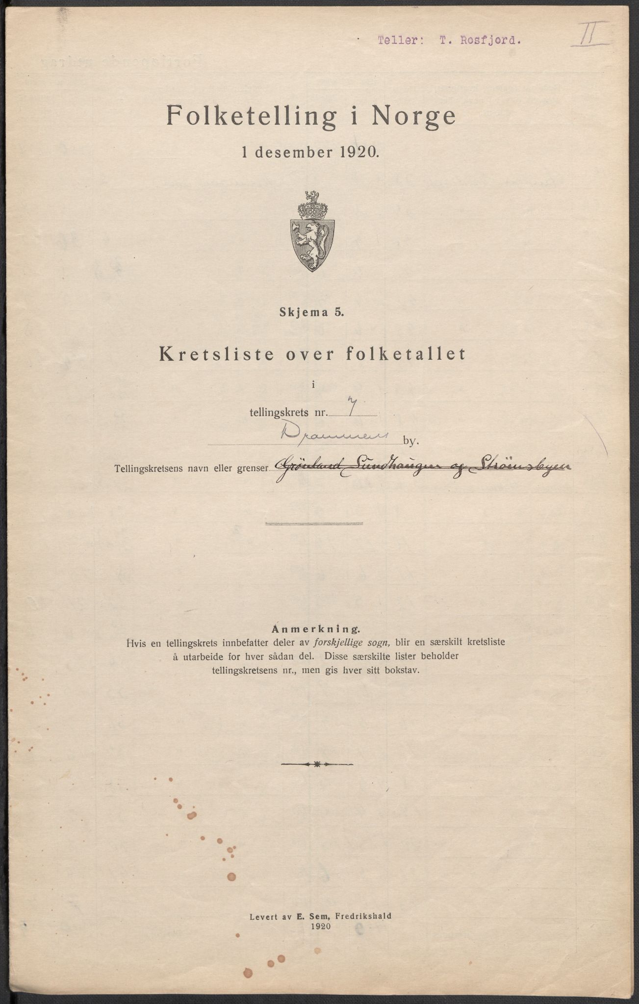 SAKO, 1920 census for Drammen, 1920, p. 55