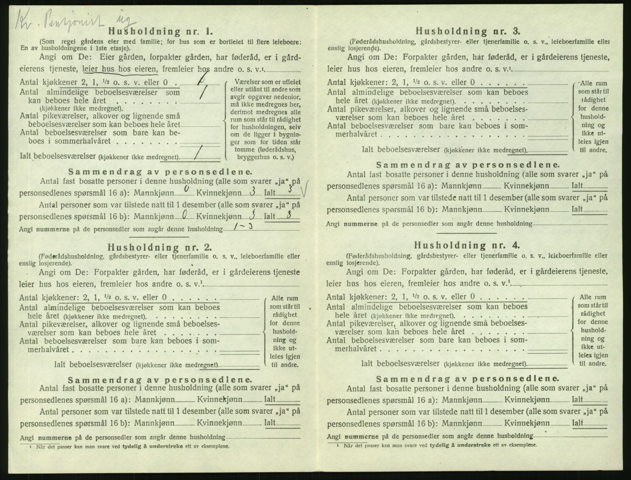 SAH, 1920 census for Nes (Hedmark), 1920, p. 1289