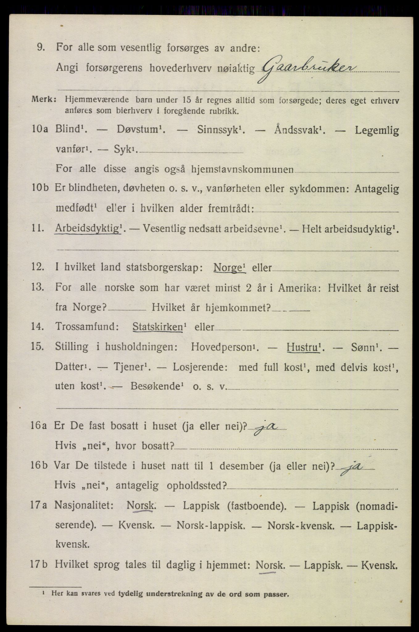 SAT, 1920 census for Ankenes, 1920, p. 3692