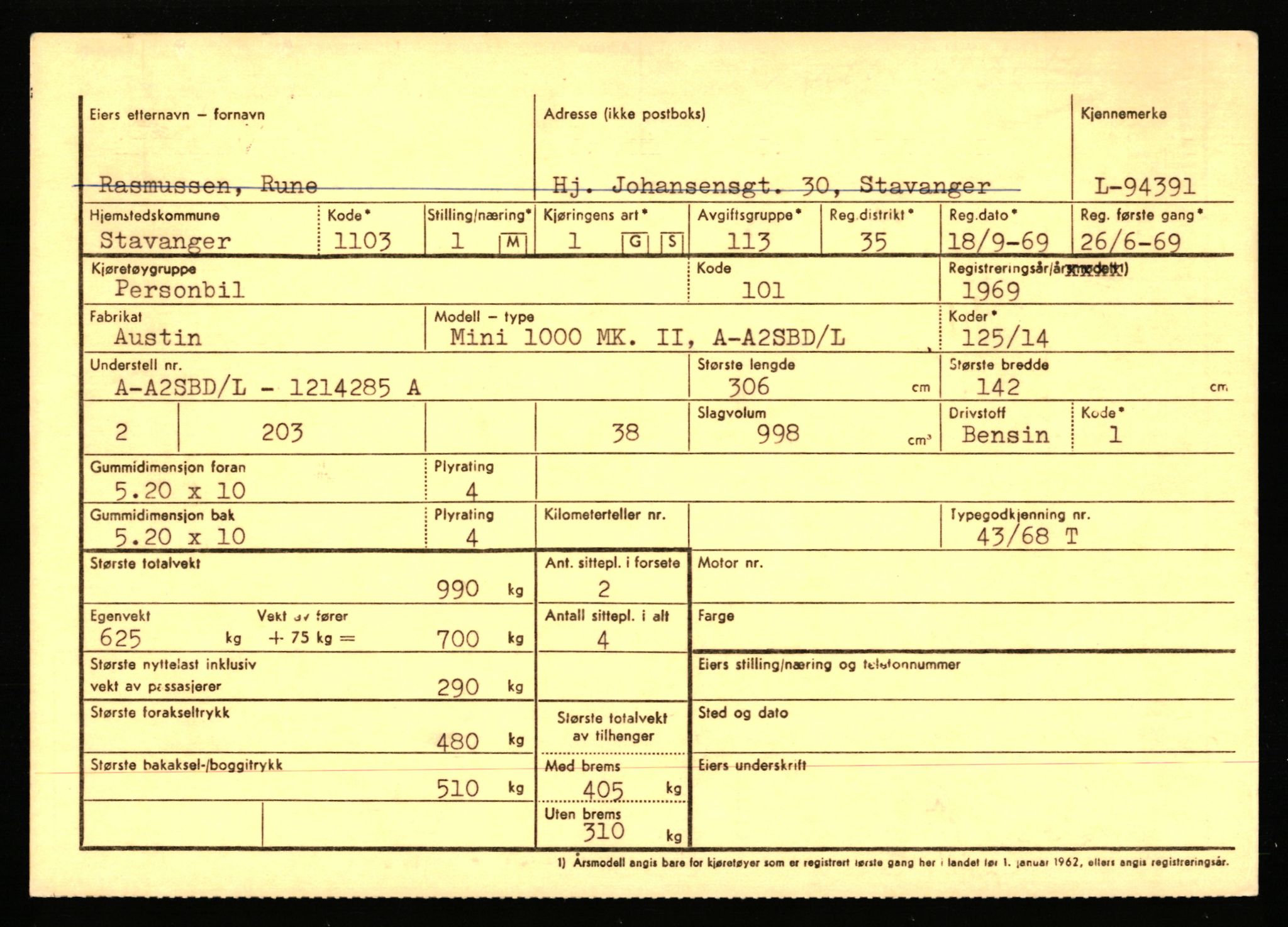 Stavanger trafikkstasjon, AV/SAST-A-101942/0/F/L0076: L-92500 - L-97099, 1930-1971, p. 815