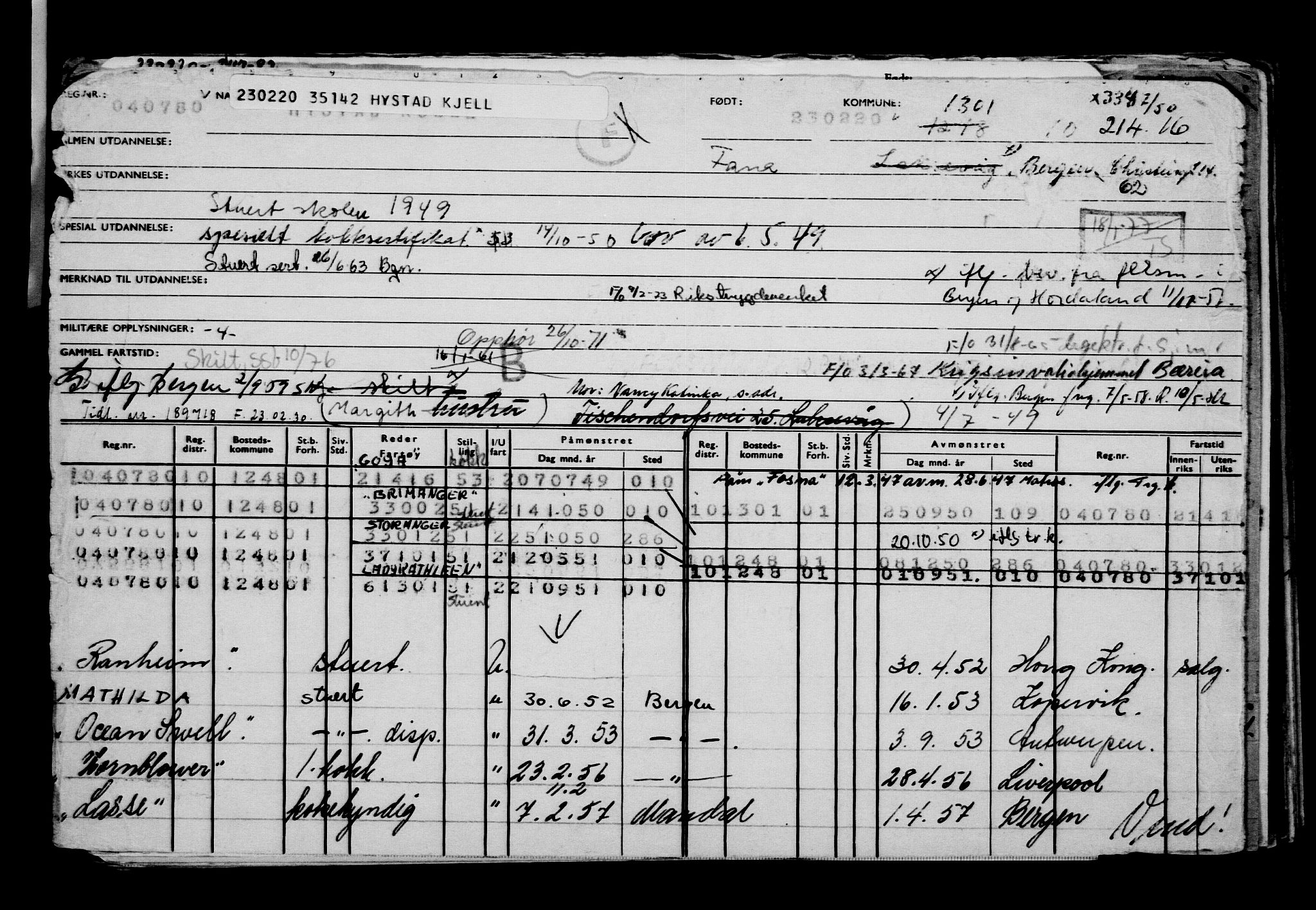 Direktoratet for sjømenn, AV/RA-S-3545/G/Gb/L0177: Hovedkort, 1920, p. 453