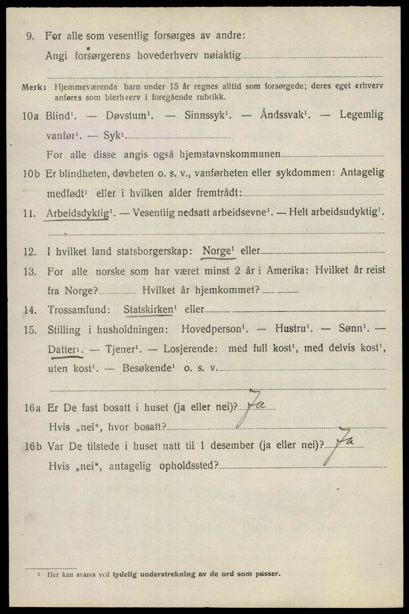 SAO, 1920 census for Ullensaker, 1920, p. 4646