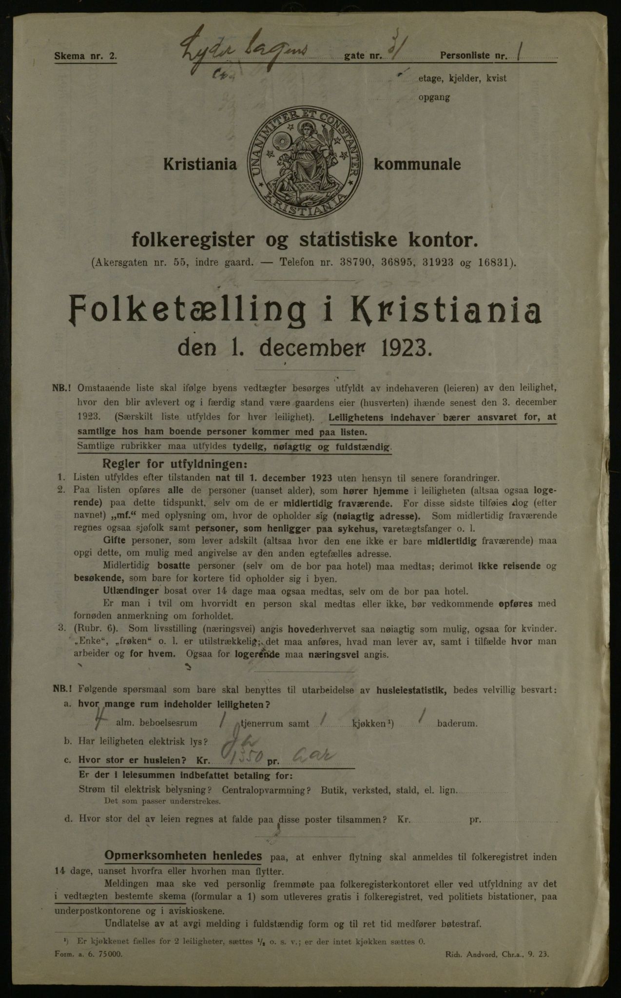 OBA, Municipal Census 1923 for Kristiania, 1923, p. 65118