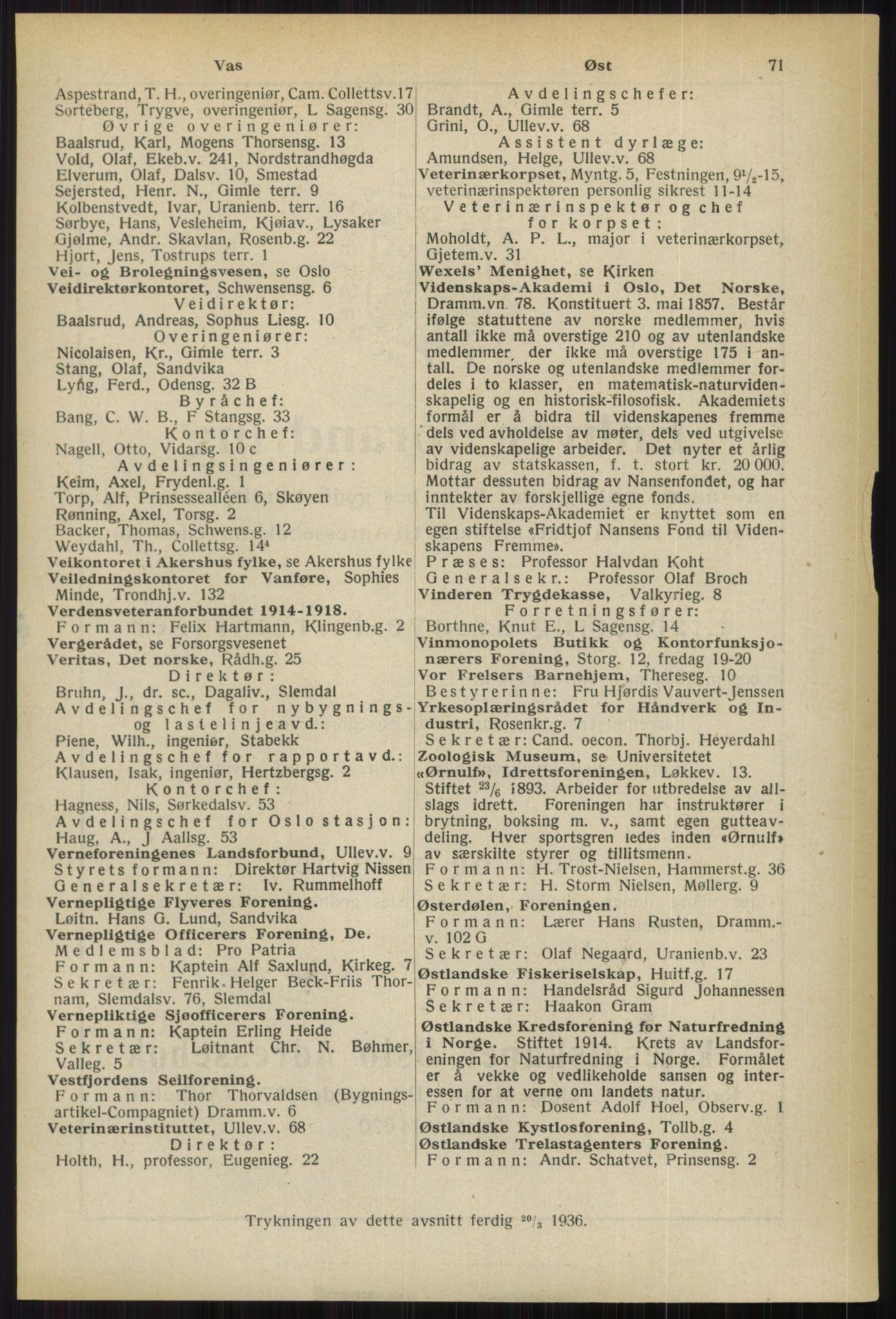 Kristiania/Oslo adressebok, PUBL/-, 1936, p. 71