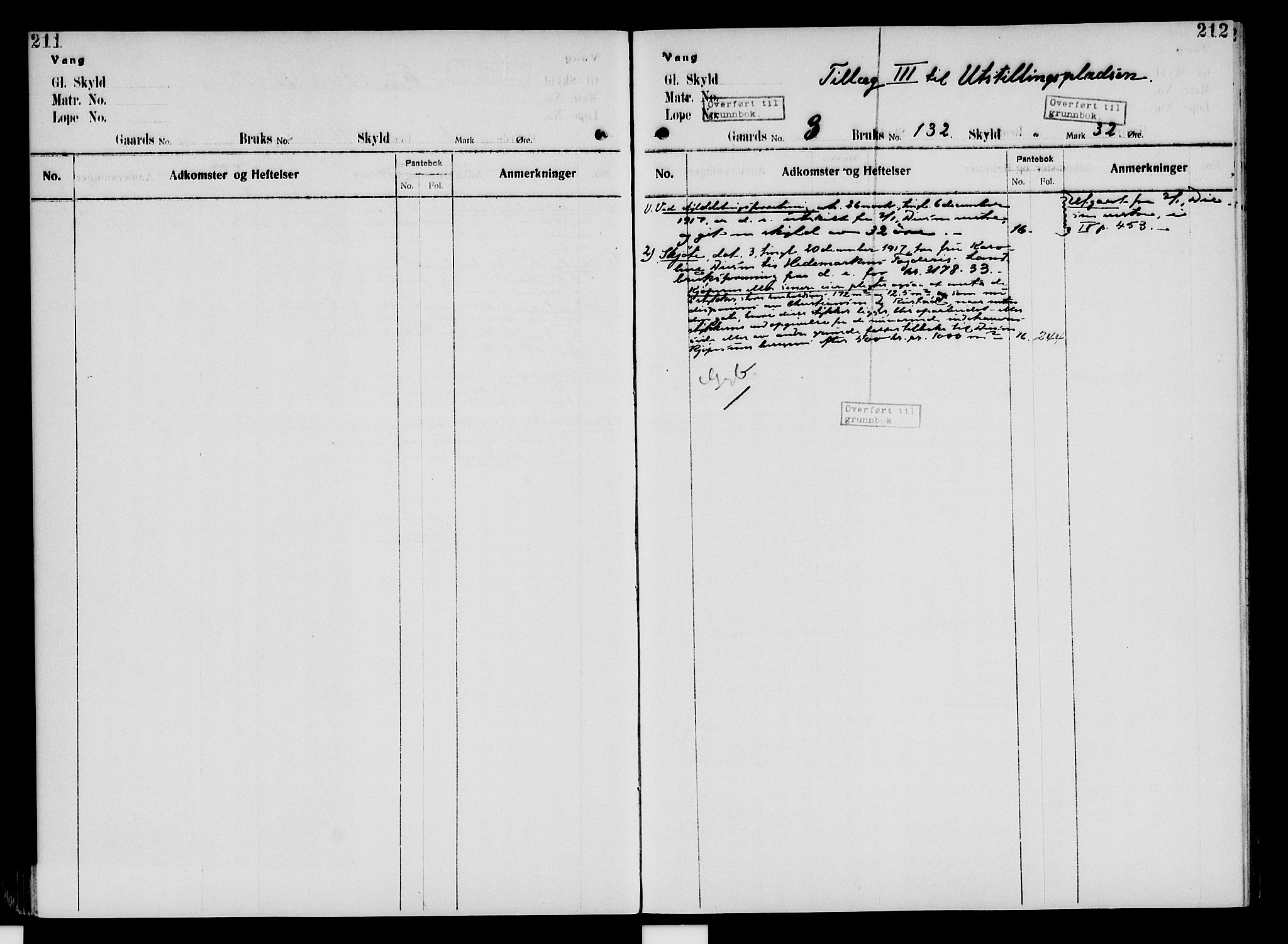 Nord-Hedmark sorenskriveri, SAH/TING-012/H/Ha/Had/Hade/L0005: Mortgage register no. 4.5, 1916-1940, p. 211-212