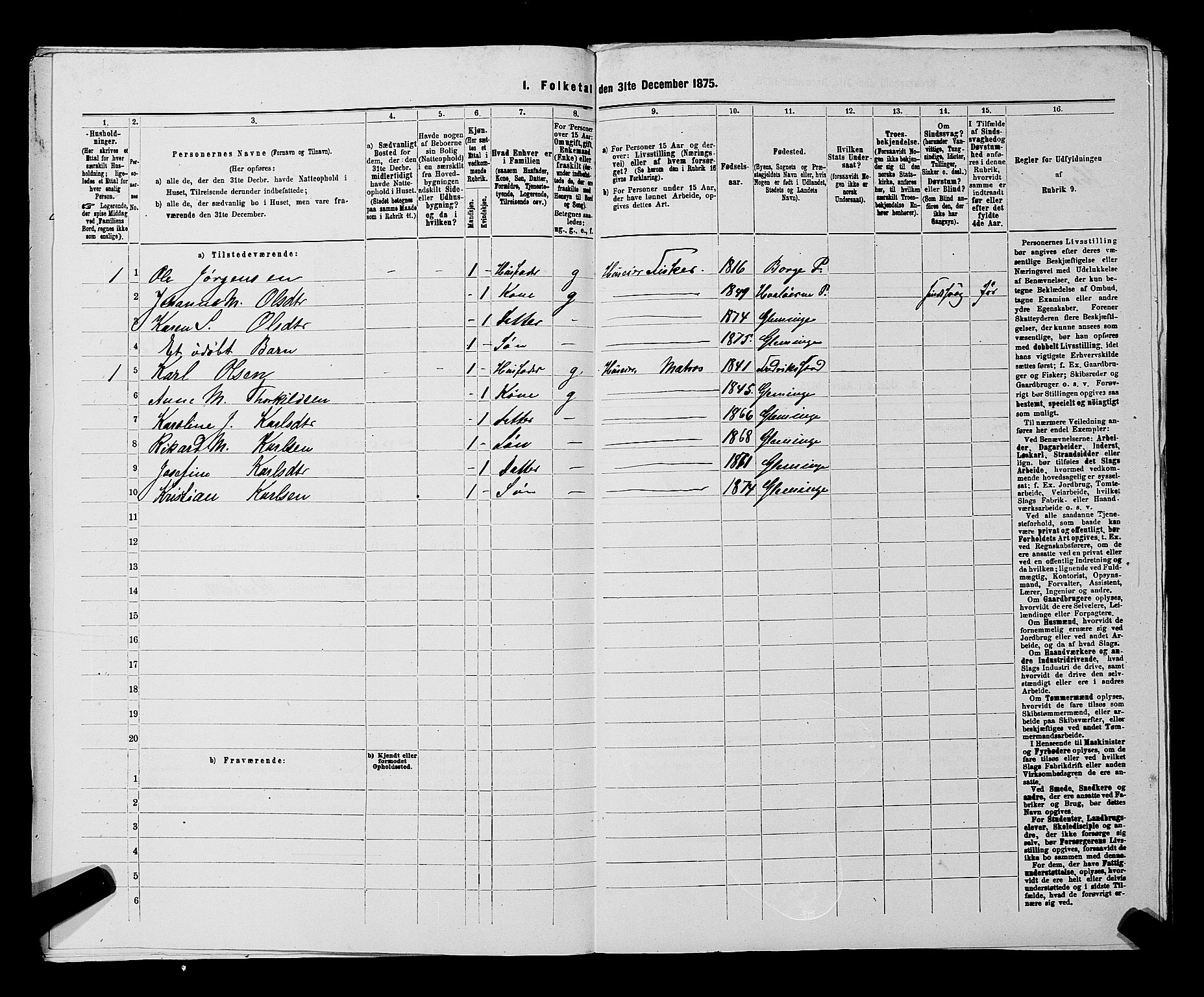 RA, 1875 census for 0132L Fredrikstad/Glemmen, 1875, p. 193