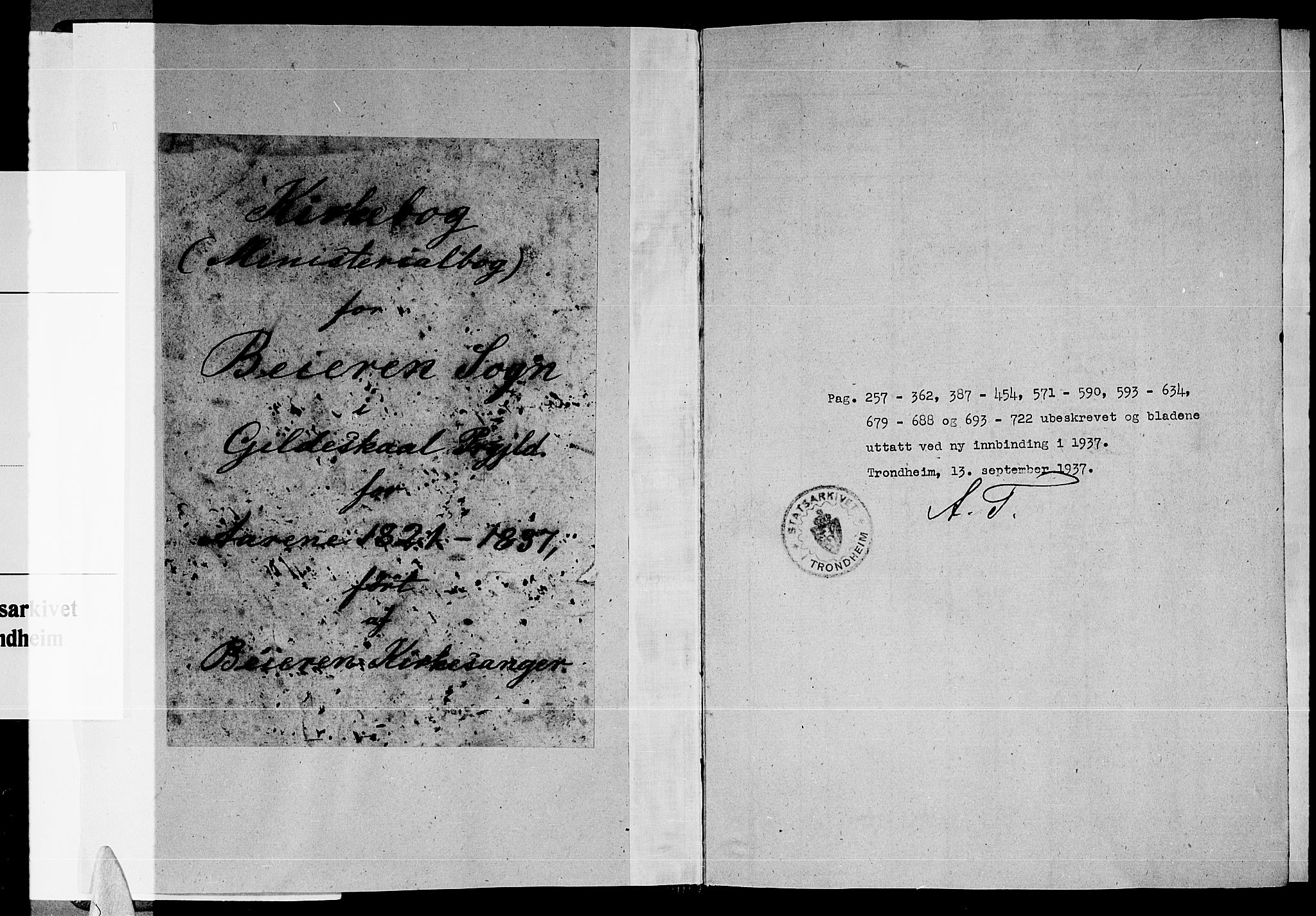 Ministerialprotokoller, klokkerbøker og fødselsregistre - Nordland, SAT/A-1459/846/L0651: Parish register (copy) no. 846C01, 1821-1841