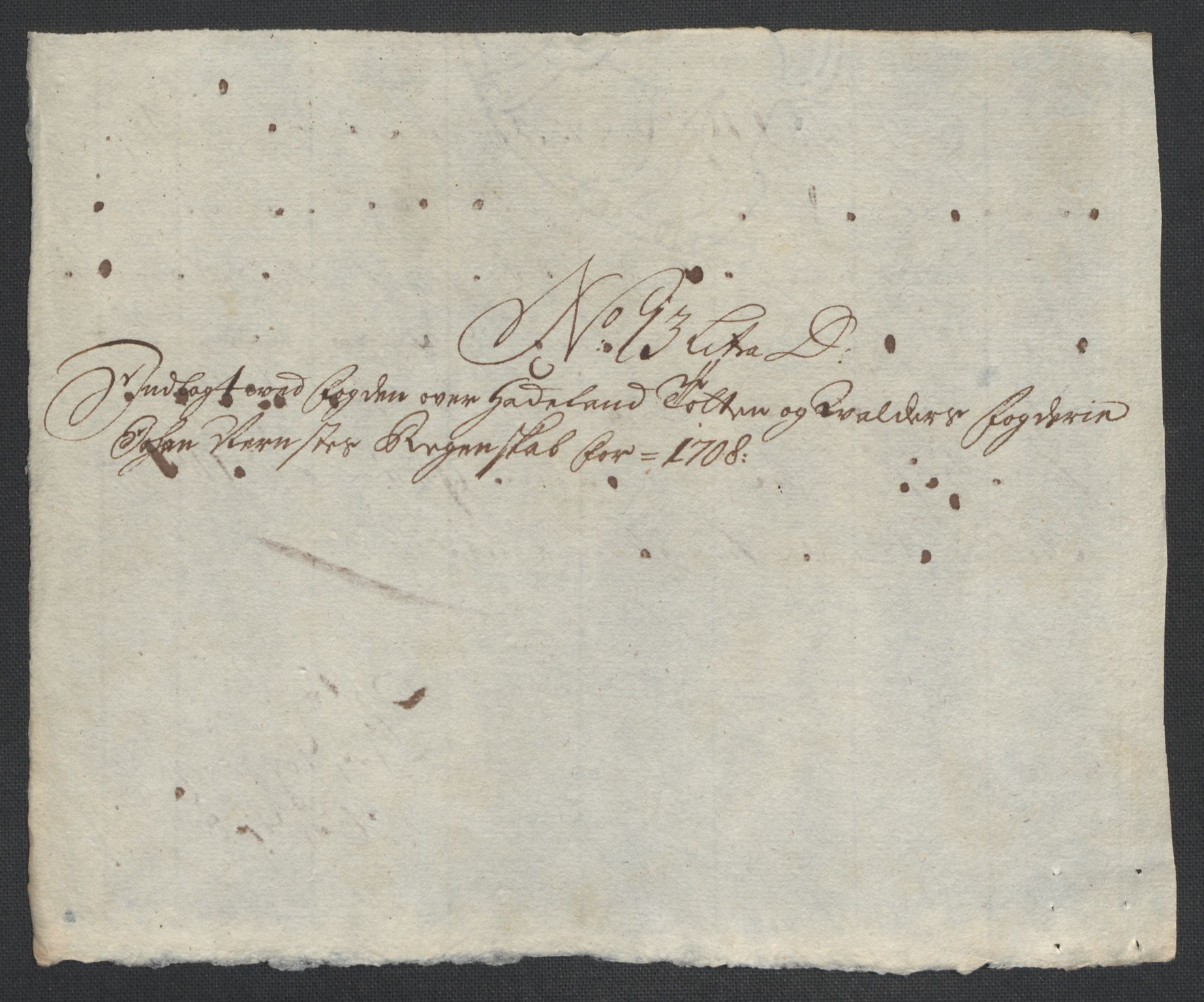 Rentekammeret inntil 1814, Reviderte regnskaper, Fogderegnskap, AV/RA-EA-4092/R18/L1305: Fogderegnskap Hadeland, Toten og Valdres, 1707-1708, p. 460