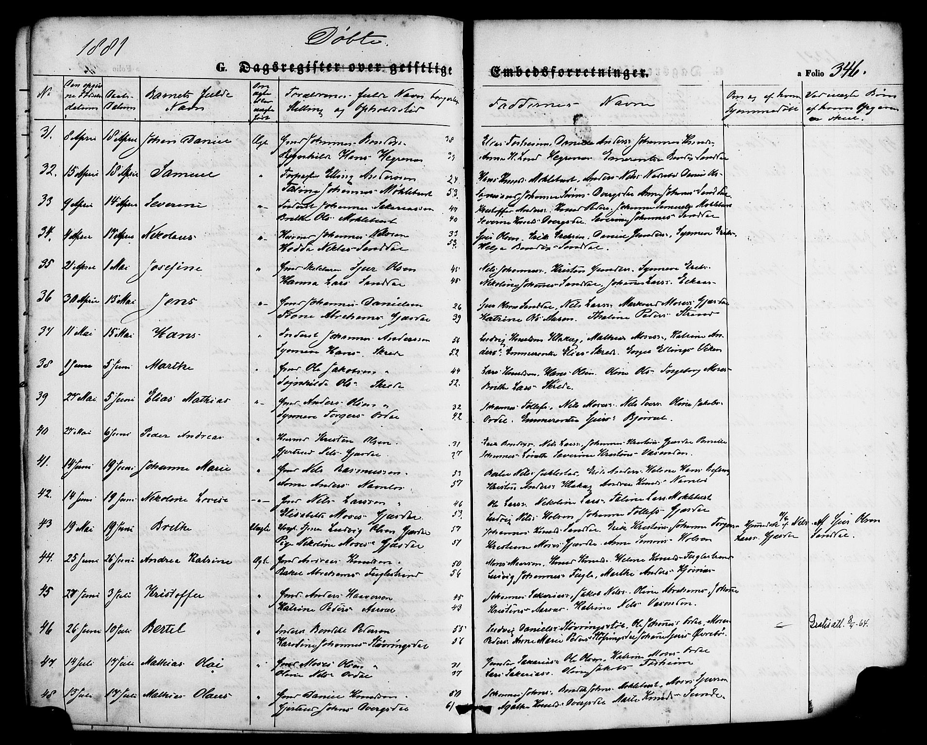 Jølster sokneprestembete, AV/SAB-A-80701/H/Haa/Haaa/L0011: Parish register (official) no. A 11, 1866-1881, p. 346