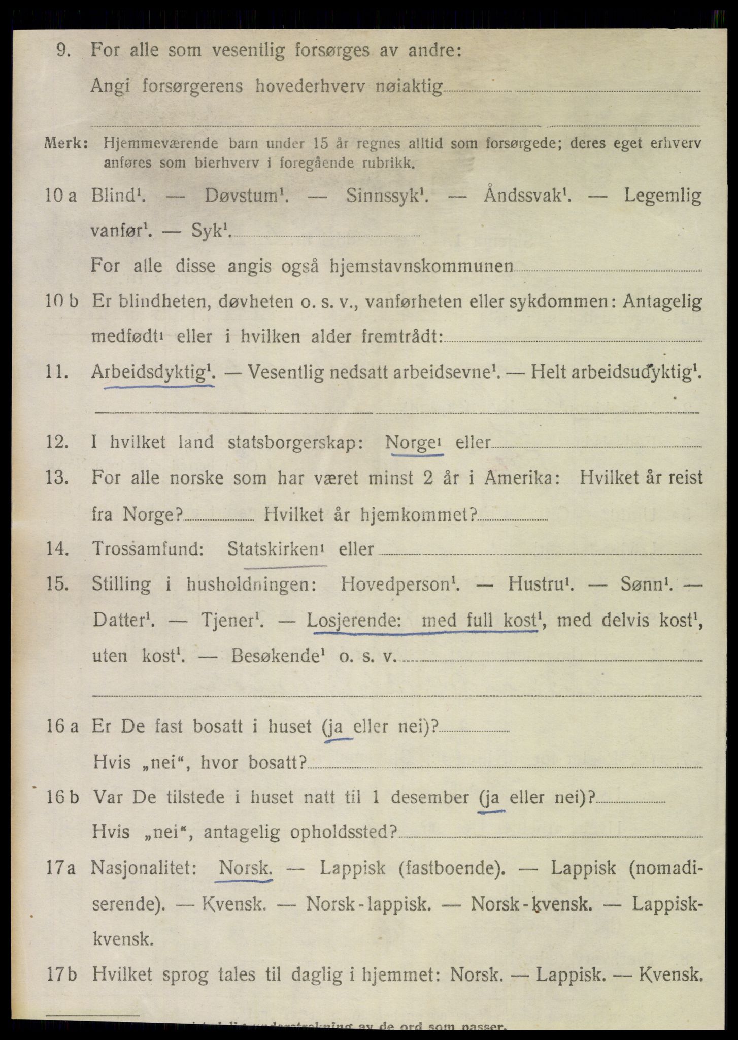 SAT, 1920 census for Dønnes, 1920, p. 2873