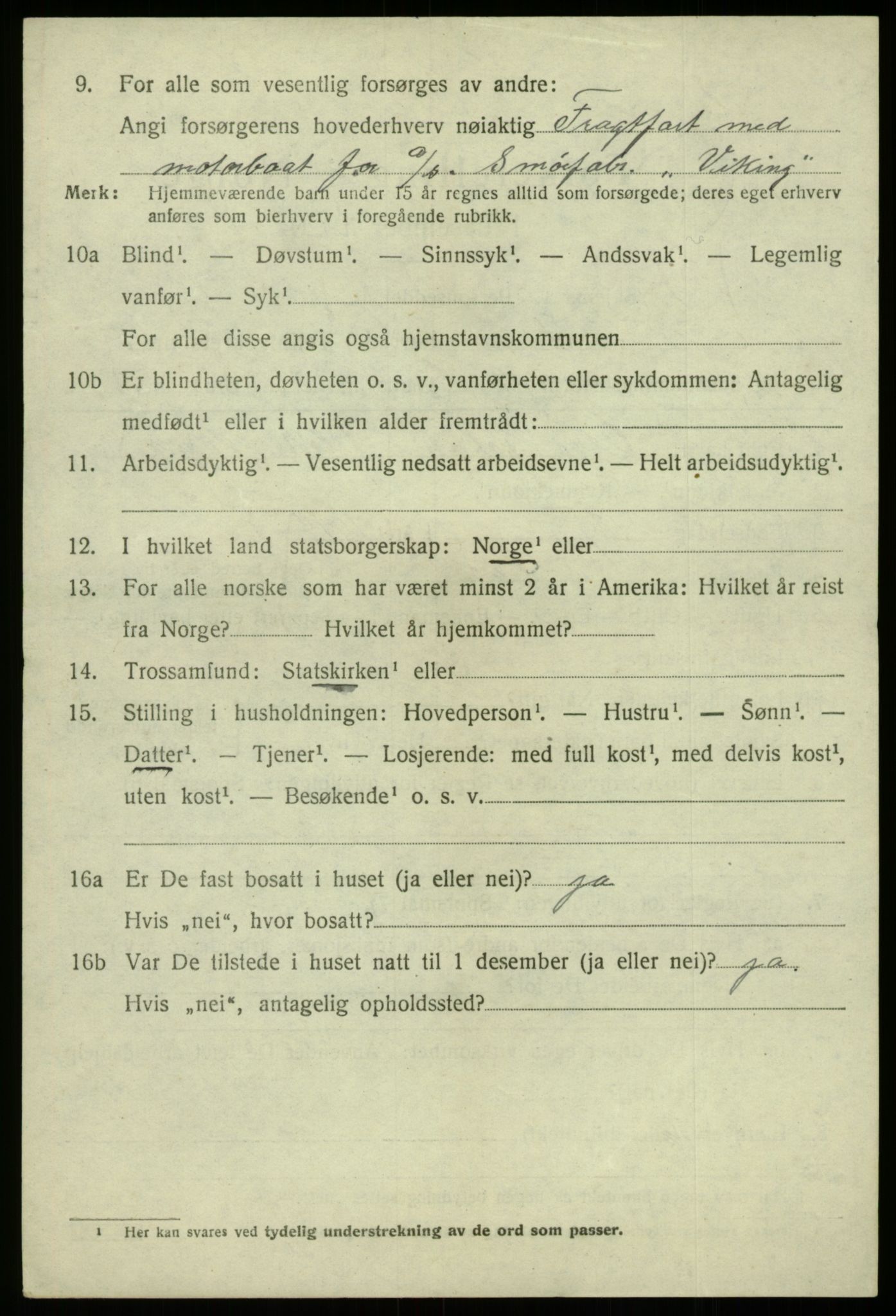 SAB, 1920 census for Fusa, 1920, p. 2454