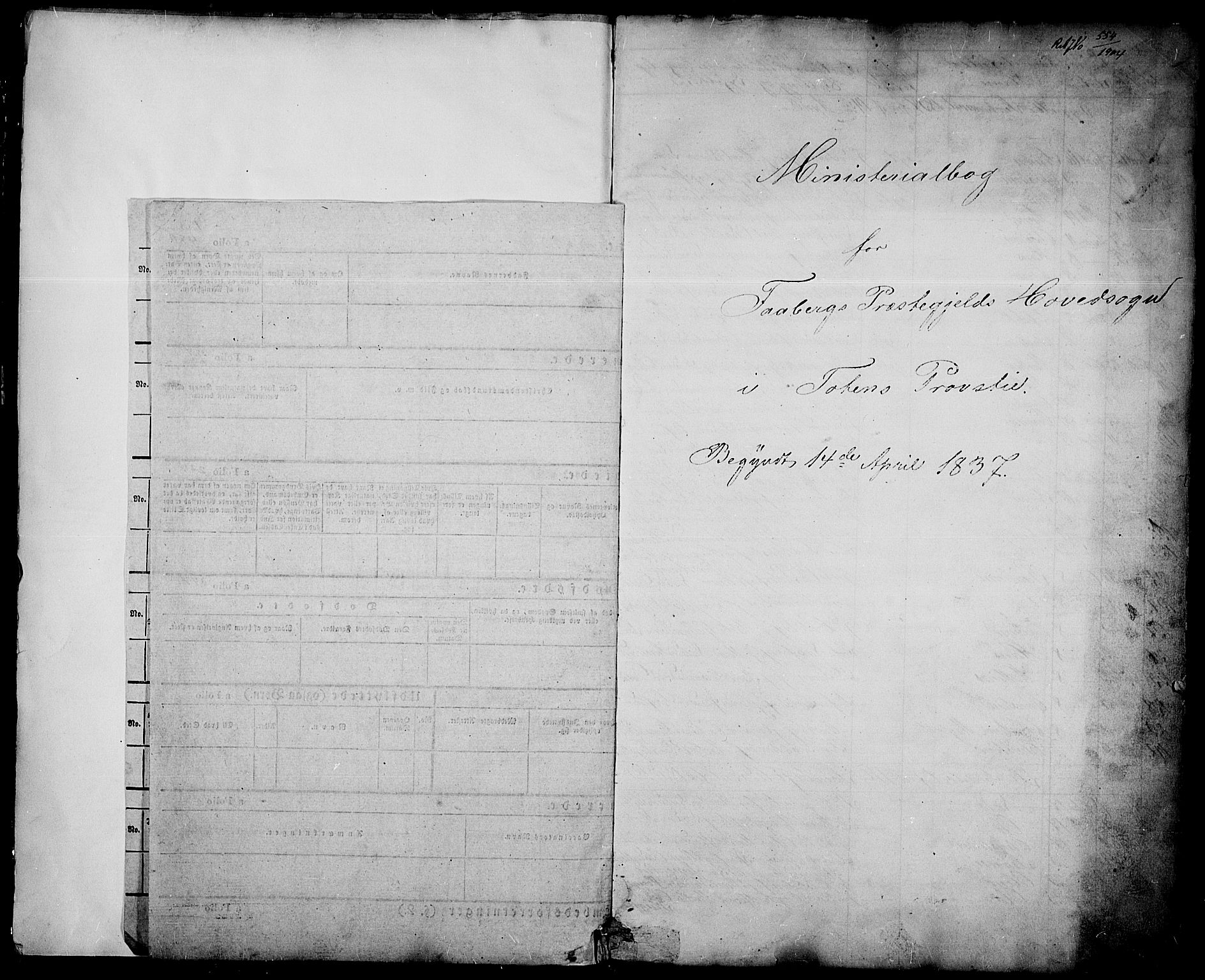 Fåberg prestekontor, SAH/PREST-086/H/Ha/Hab/L0005: Parish register (copy) no. 5, 1837-1864, p. 0-1