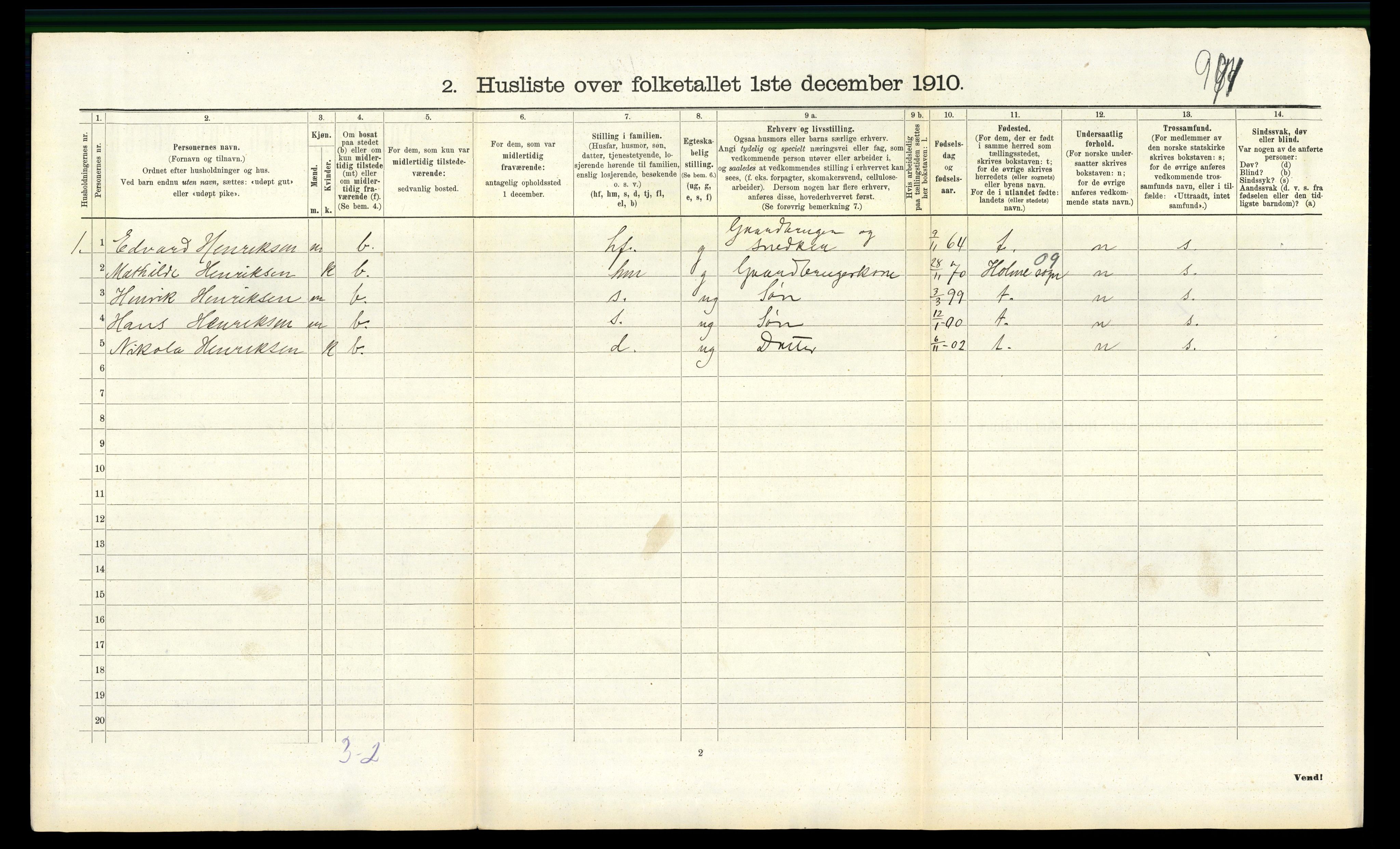 RA, 1910 census for Halse og Harkmark, 1910, p. 979