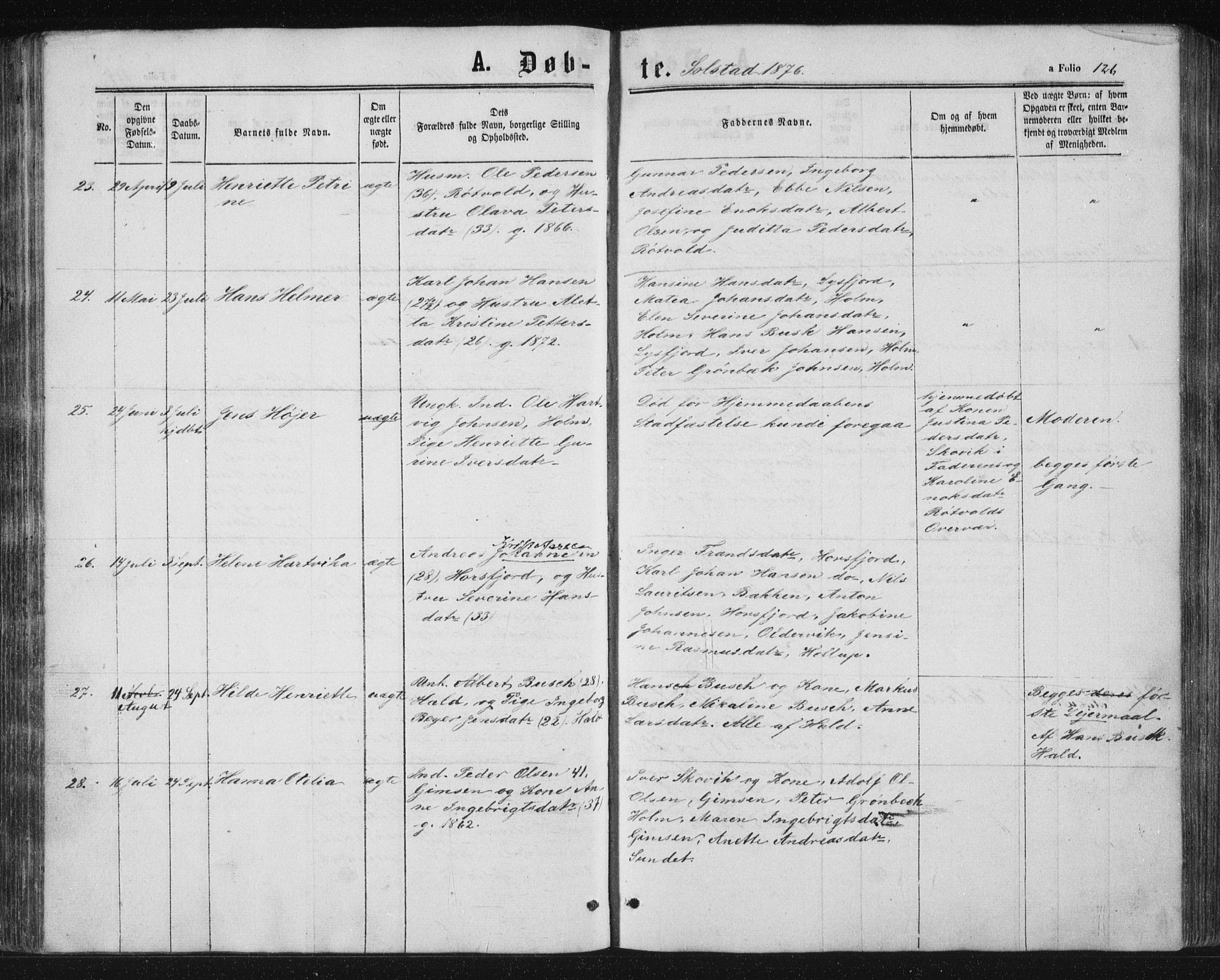 Ministerialprotokoller, klokkerbøker og fødselsregistre - Nordland, AV/SAT-A-1459/810/L0159: Parish register (copy) no. 810C02 /2, 1863-1883, p. 126