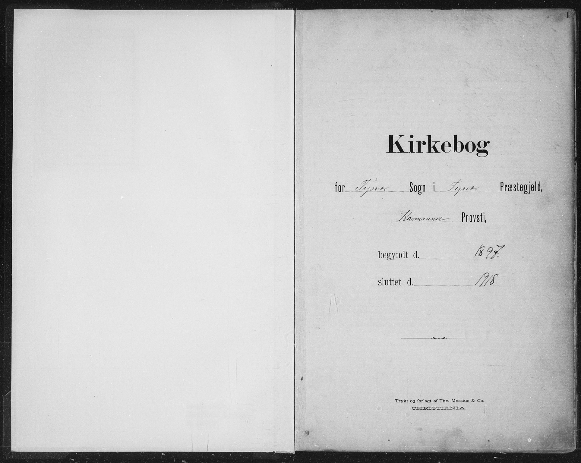 Tysvær sokneprestkontor, AV/SAST-A -101864/H/Ha/Haa/L0008: Parish register (official) no. A 8, 1897-1918, p. 1