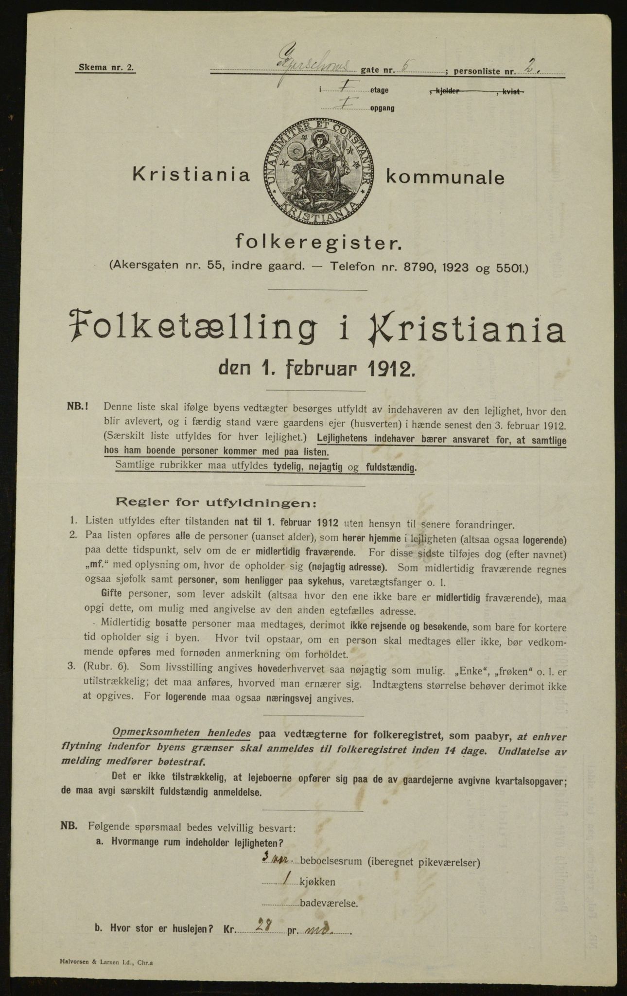 OBA, Municipal Census 1912 for Kristiania, 1912, p. 49736